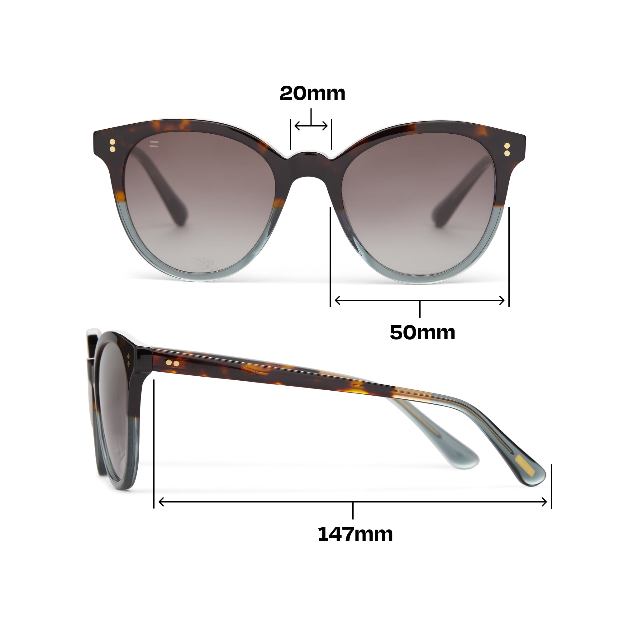 Aaryn Tortoise Ocean Grey Fade Handcrafted Sunglasses - Image 4