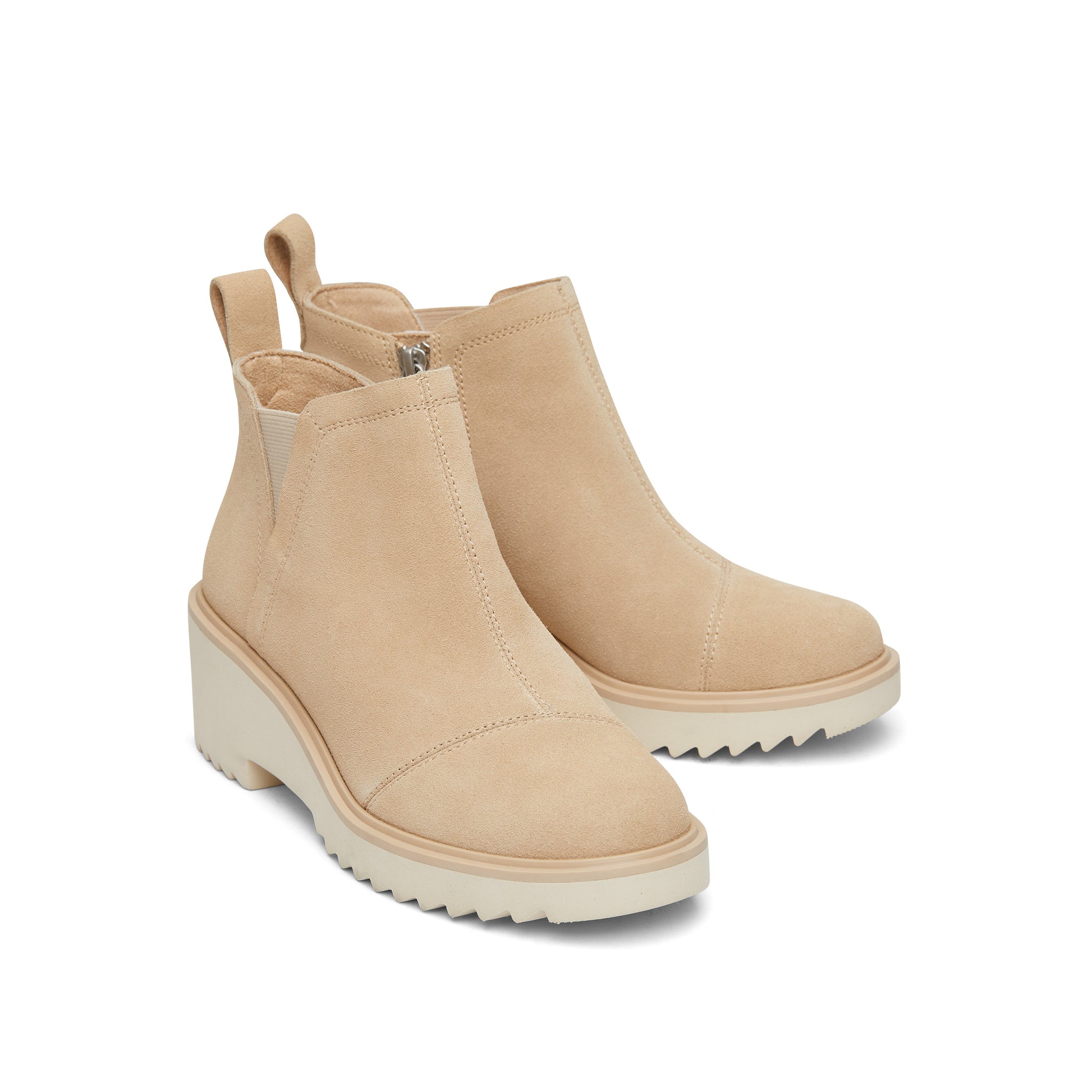 Maude Oatmeal Suede Wedge Boot - Image 3