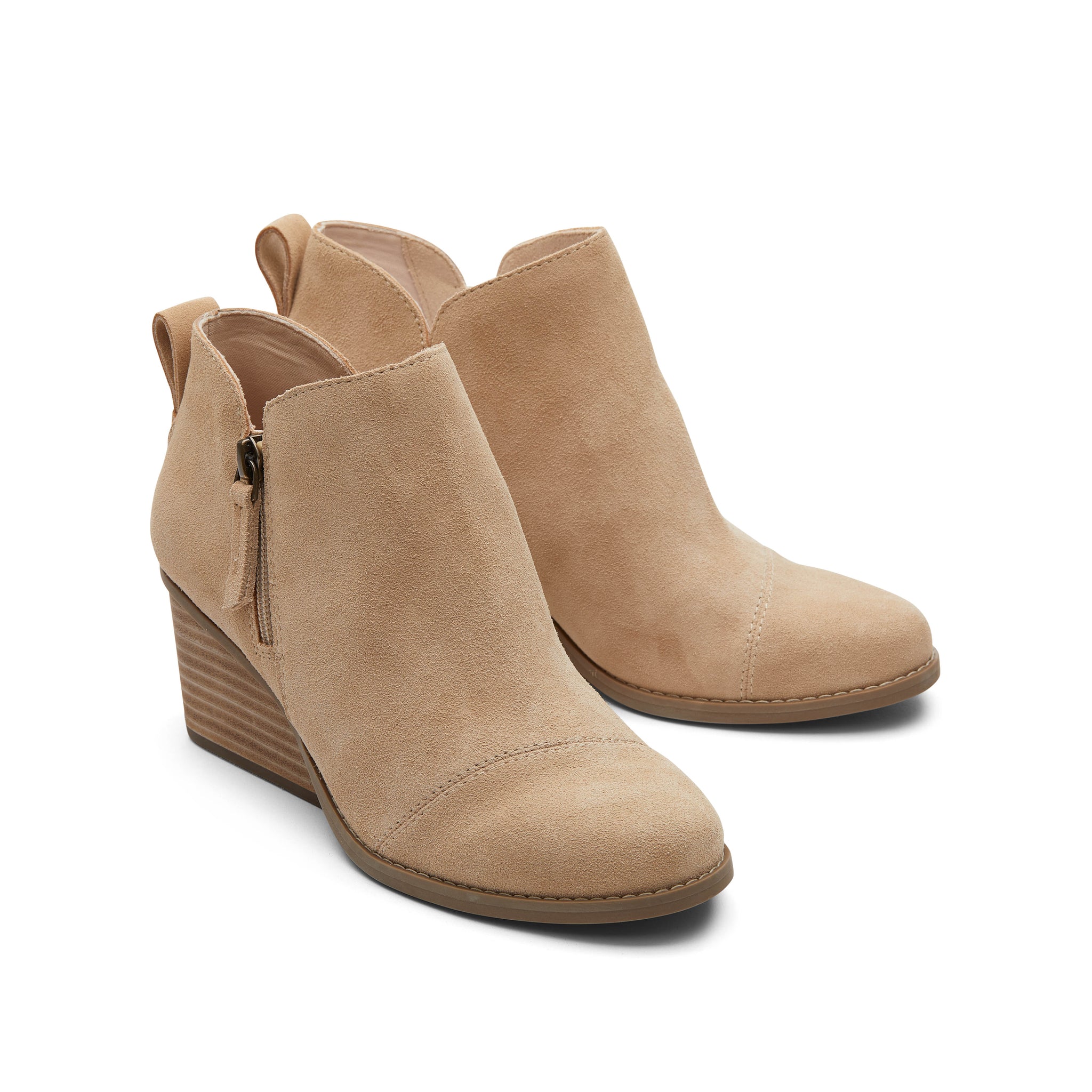 Goldie Oatmeal Suede Wedge Boot - Image 3