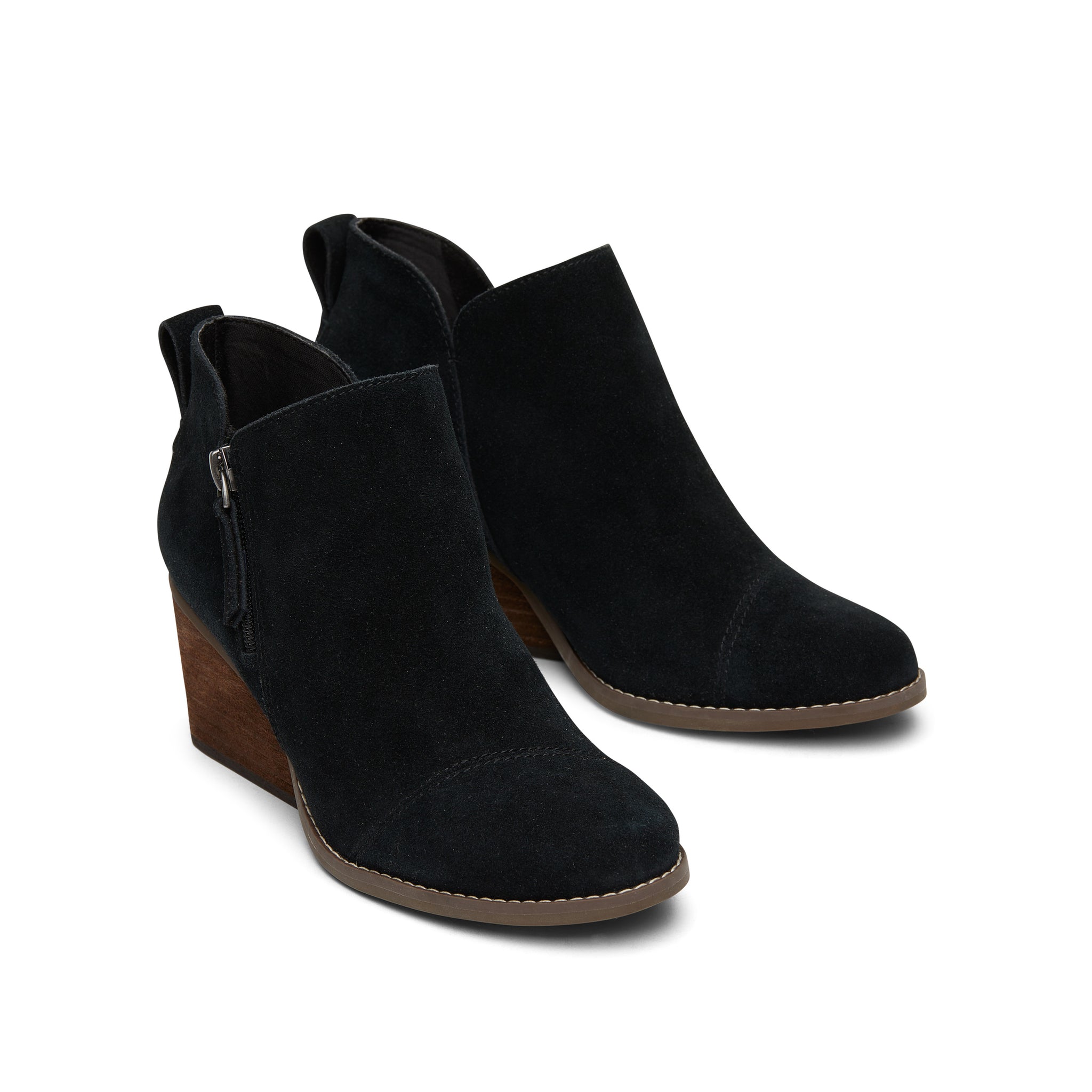 Goldie Black Suede Wedge Boot - Image 3