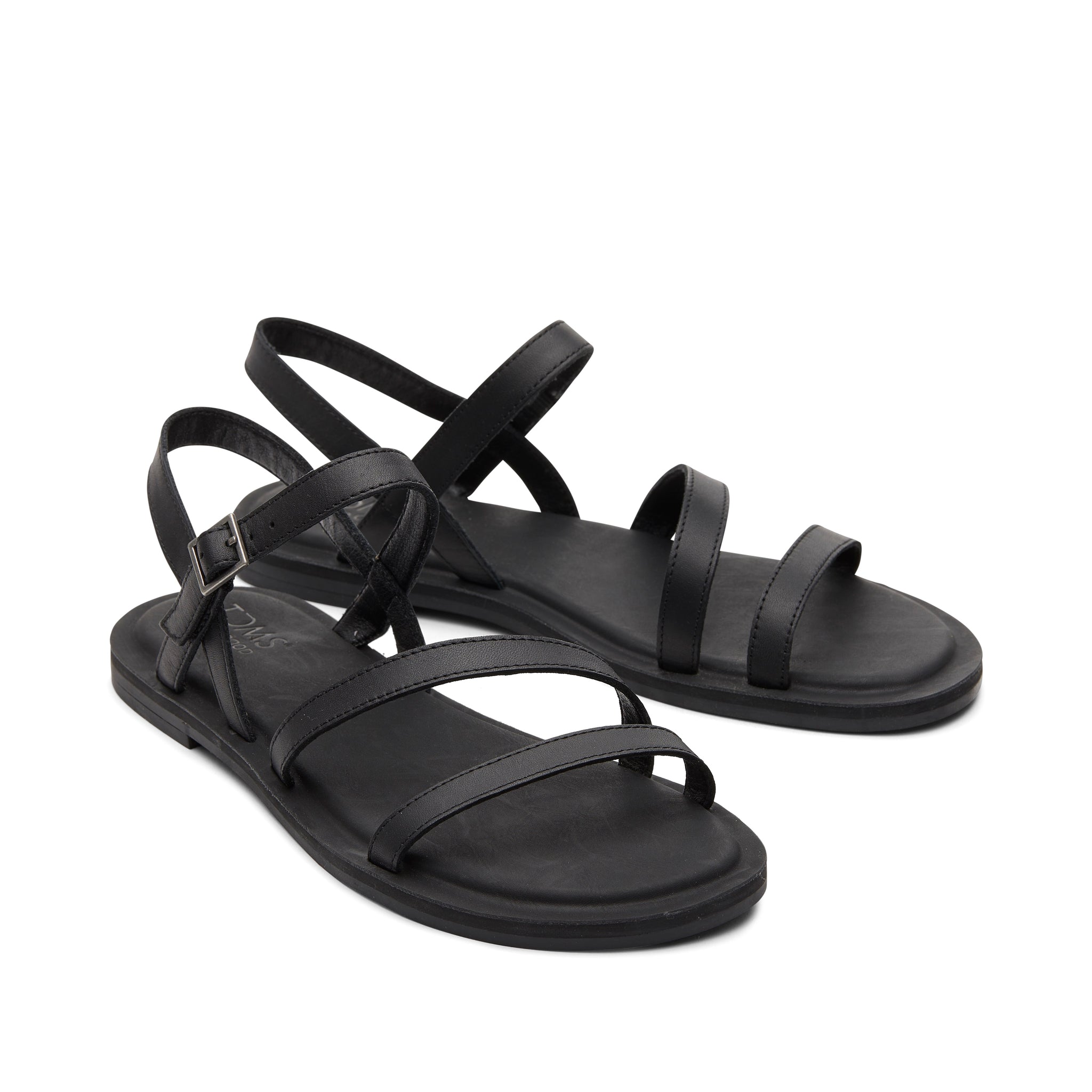 Kira Black Leather Strappy Sandal - Image 3