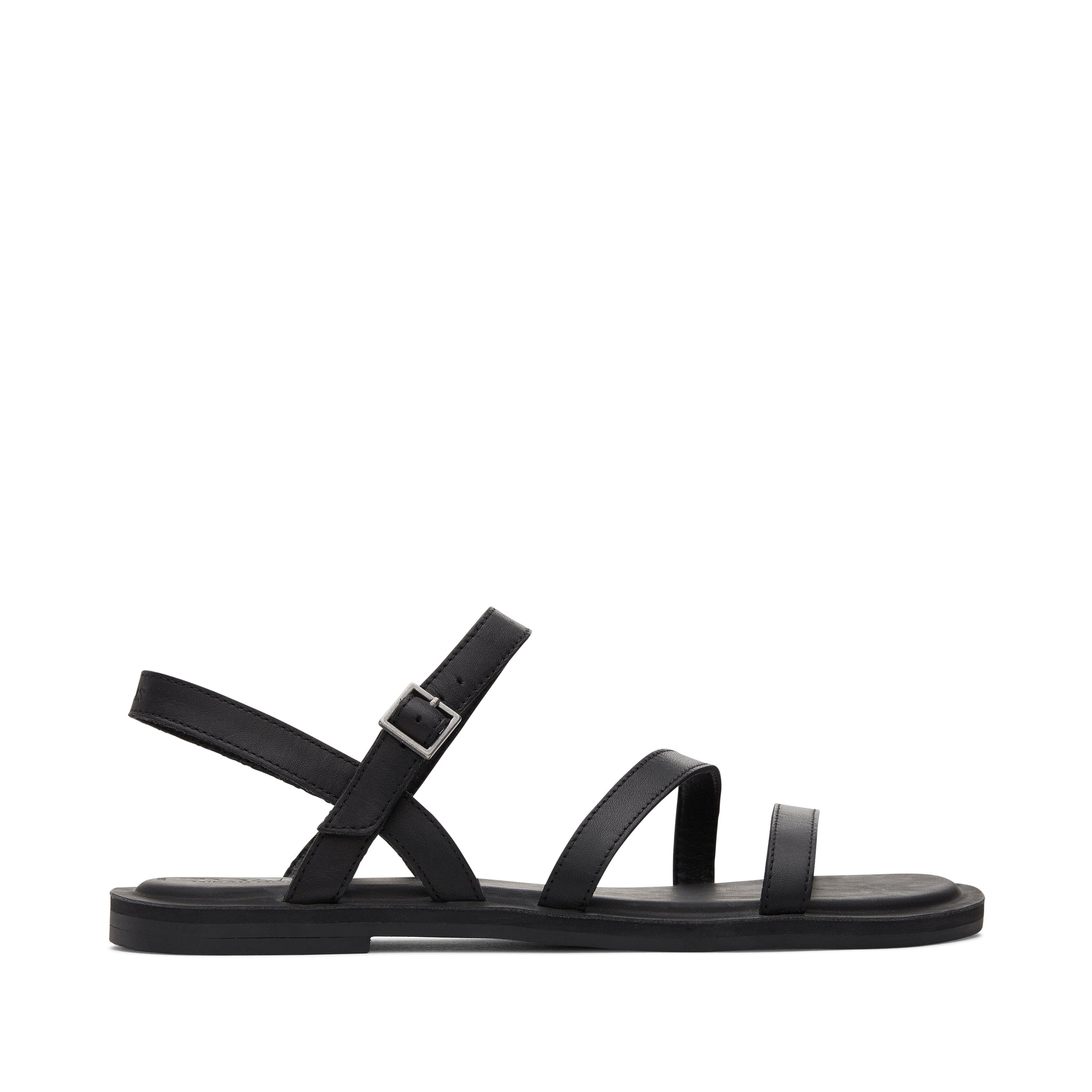 Kira Black Leather Strappy Sandal