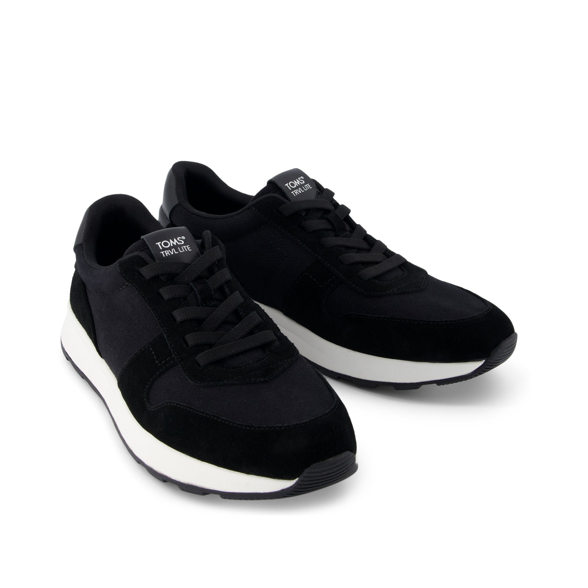 TRVL Lite Retro Runner Black Suede Water Repellent Sneaker - Image 2