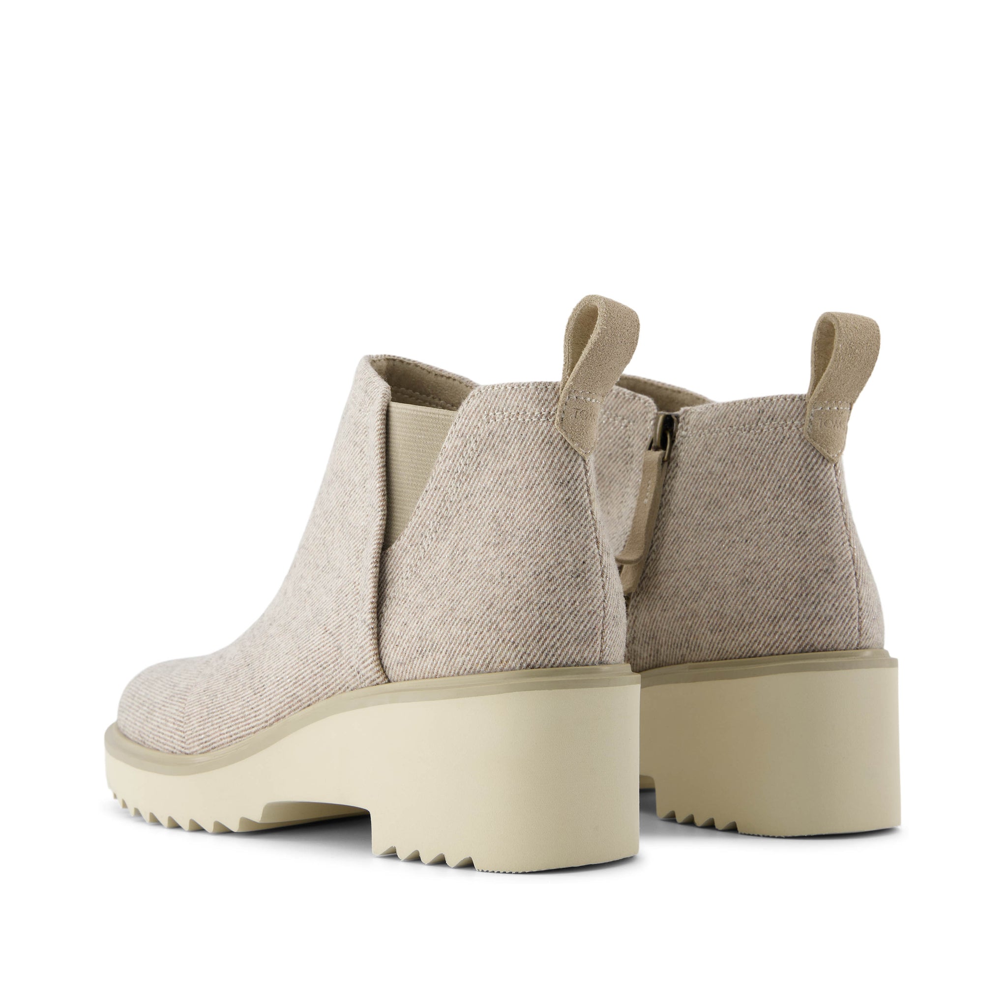 Maude Natural Shimmer Twill Wedge Boot - Image 4