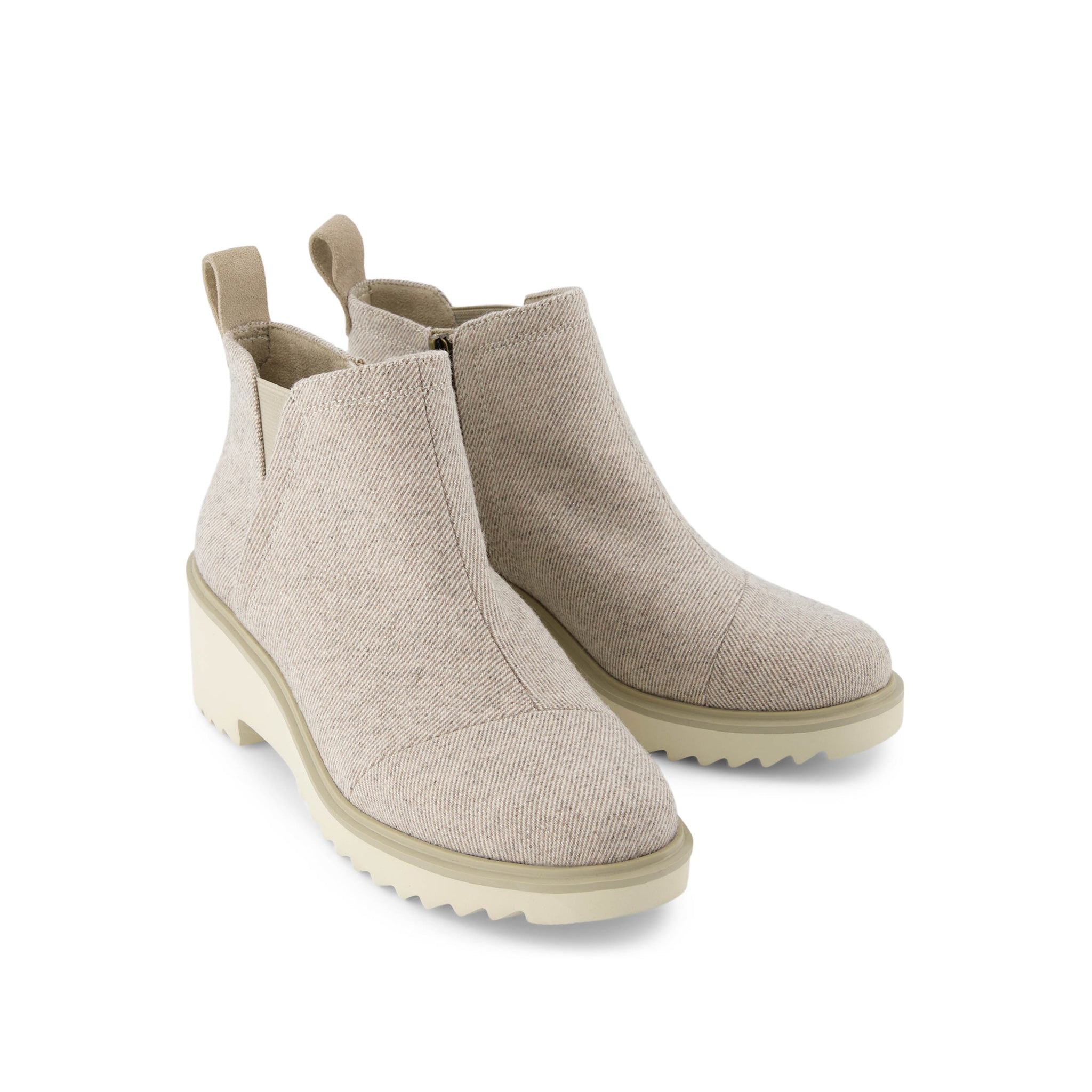 Maude Natural Shimmer Twill Wedge Boot - Image 3