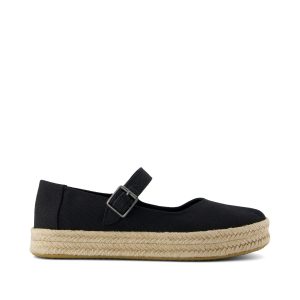 Carolina Mary Jane Espadrille Black Heavy Canvas