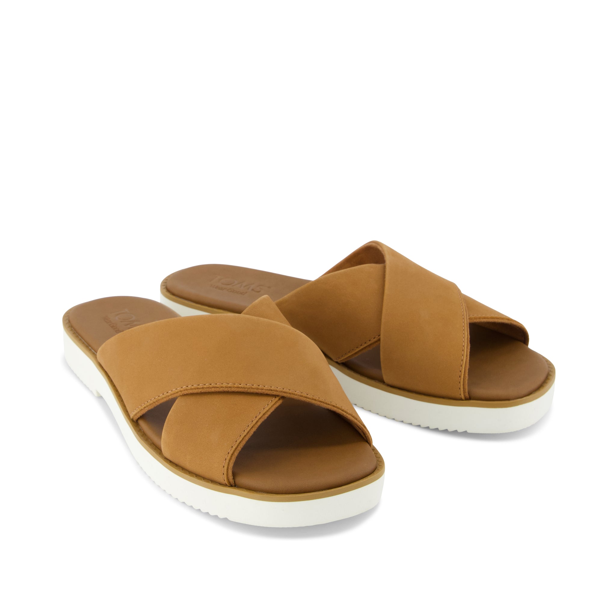 Mae Crossover Slide Sandal Brown Sugar Leather - Image 4