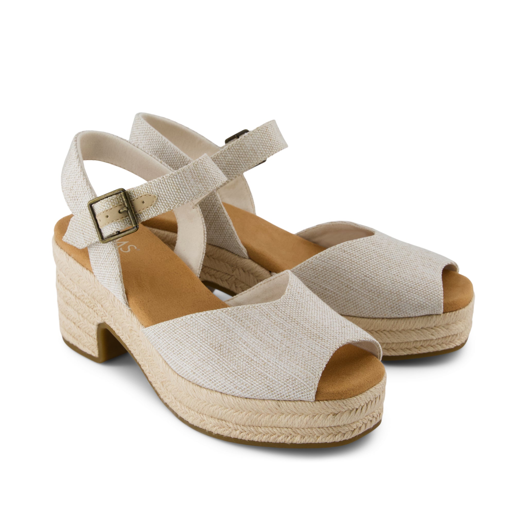 Isla Peep Toe Heeled Sandal Natural Yarn Dye - Image 4