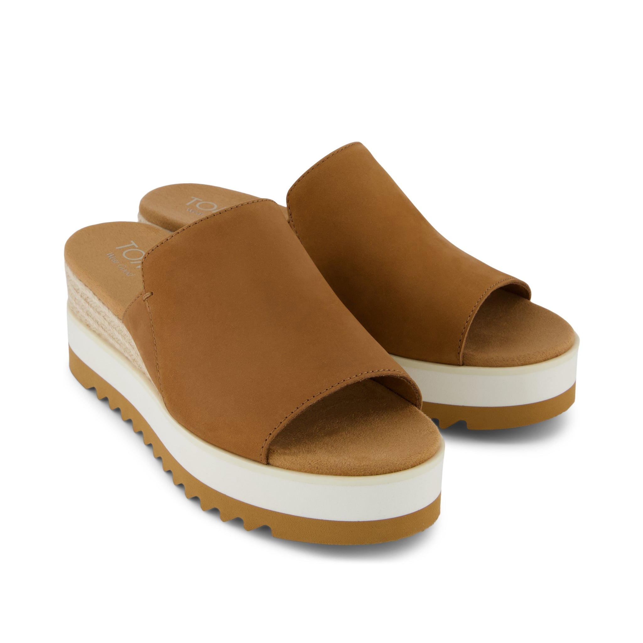 Diana Mule Wedge Sandal Brown Sugar Leather - Image 4