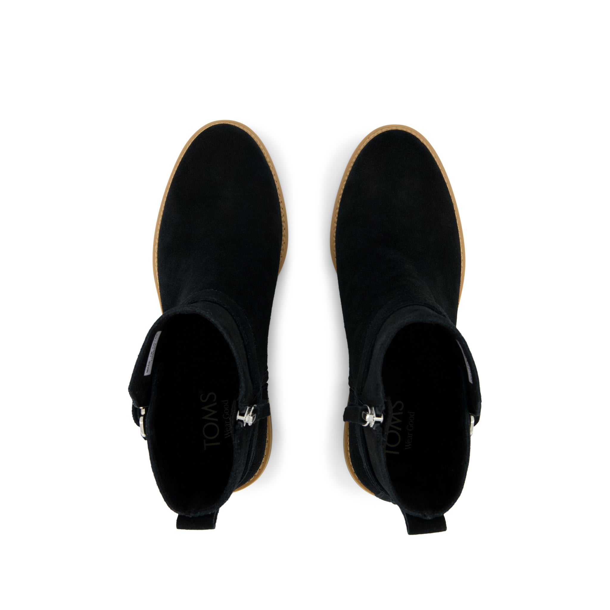 Womens Hailey Buckle Ankle Boot Water Resistant Black Suede - Image 5