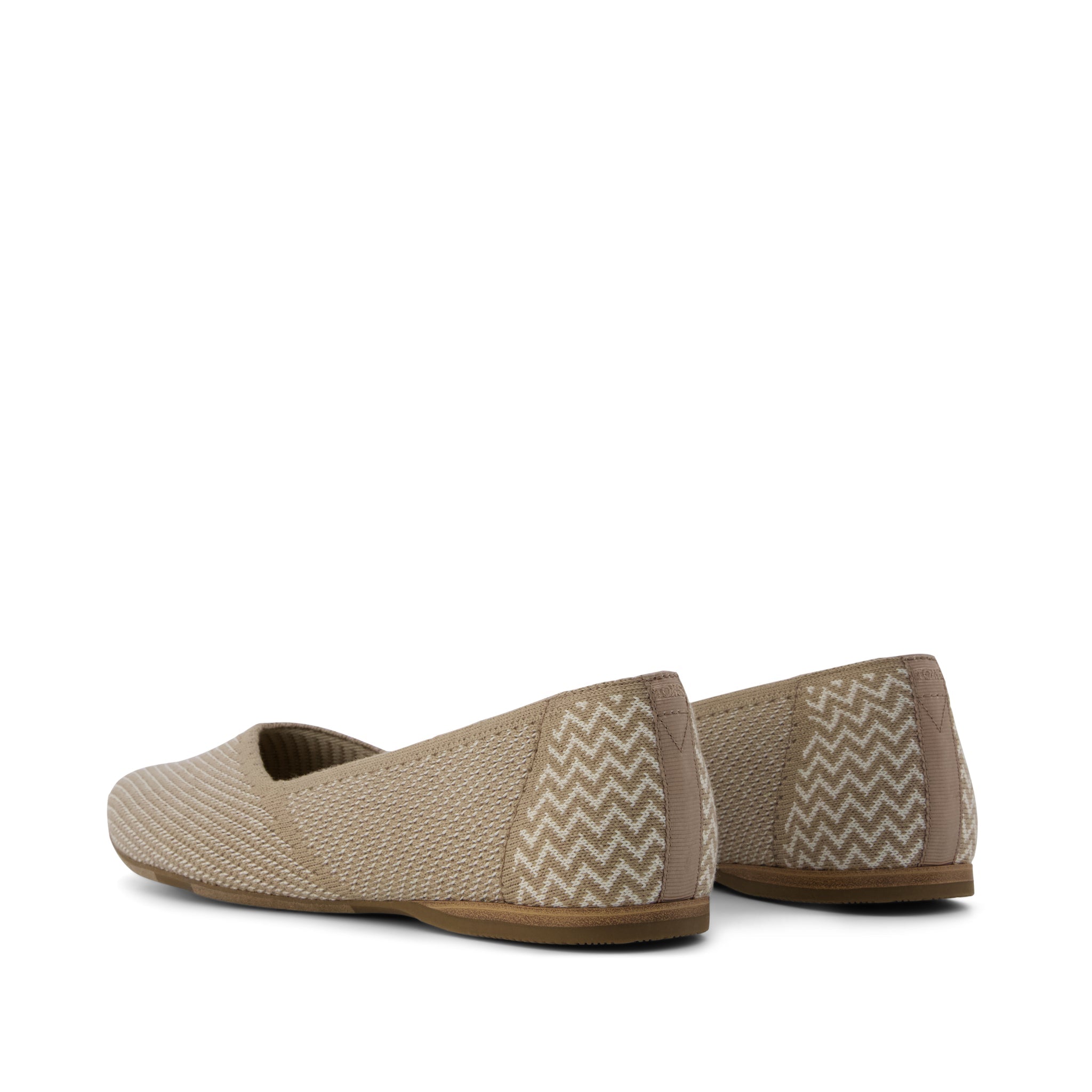 Womens Gemma Flat Dune Brown Engineered Knit - Image 3