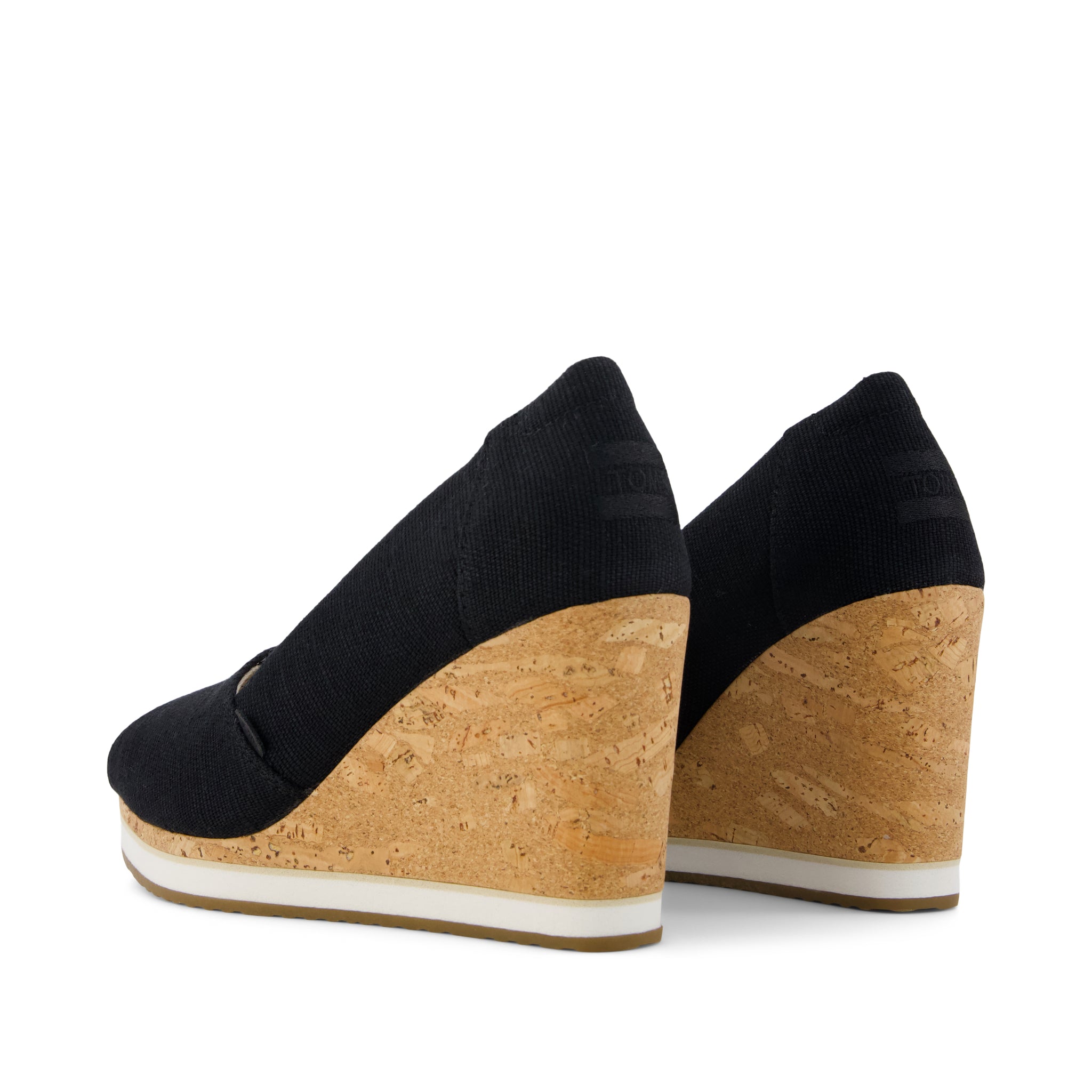 Womens Black Heritage Canvas Essential Wedge - Image 4