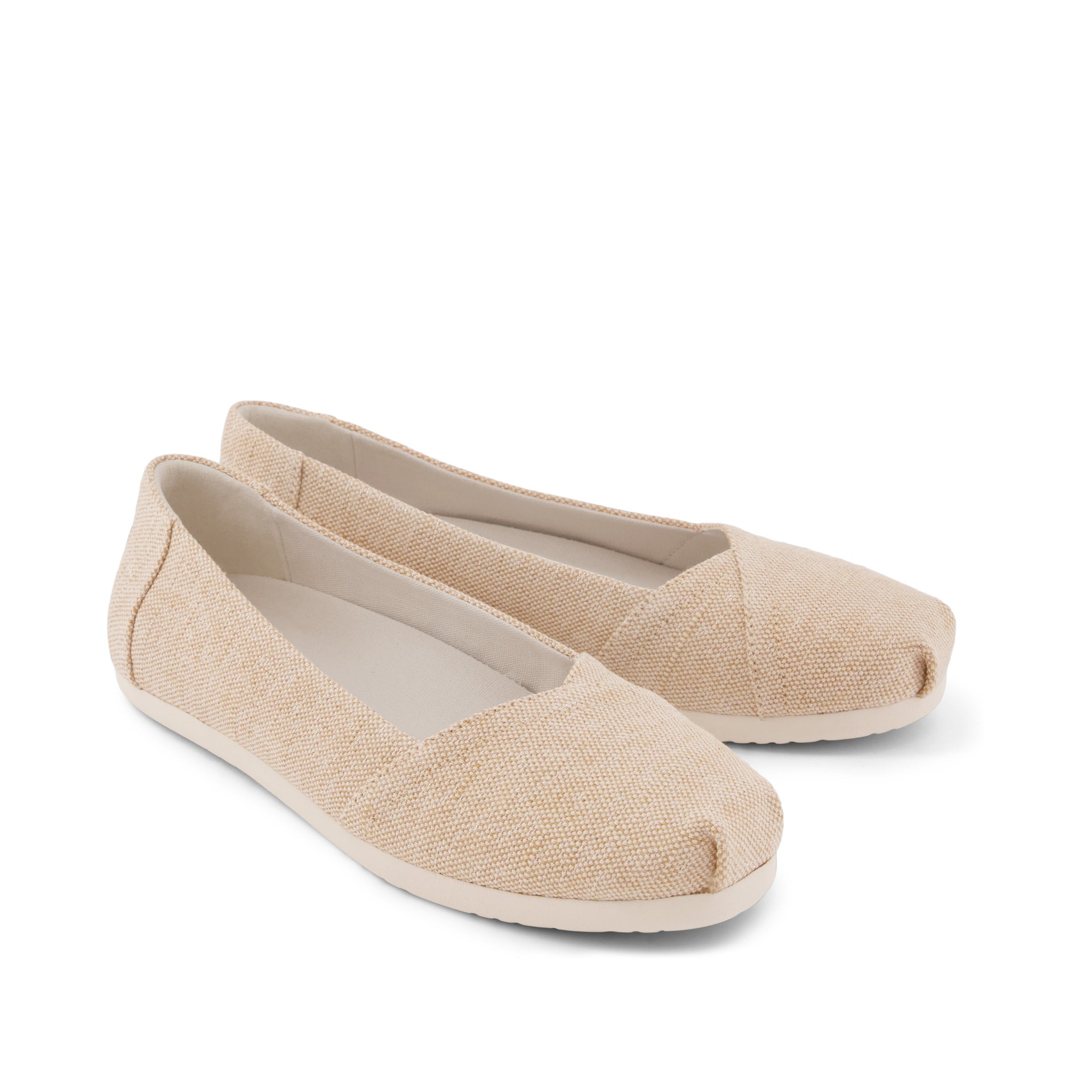 Womens Alpargata Ballet Flat Champagne Sparkle Woven - Image 3