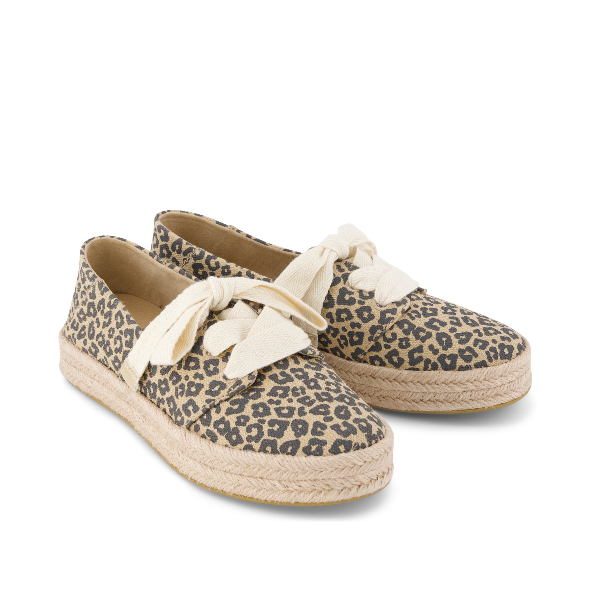 Womens Carolina Lace-Up Espadrille Natural Leopard Spots - Image 2