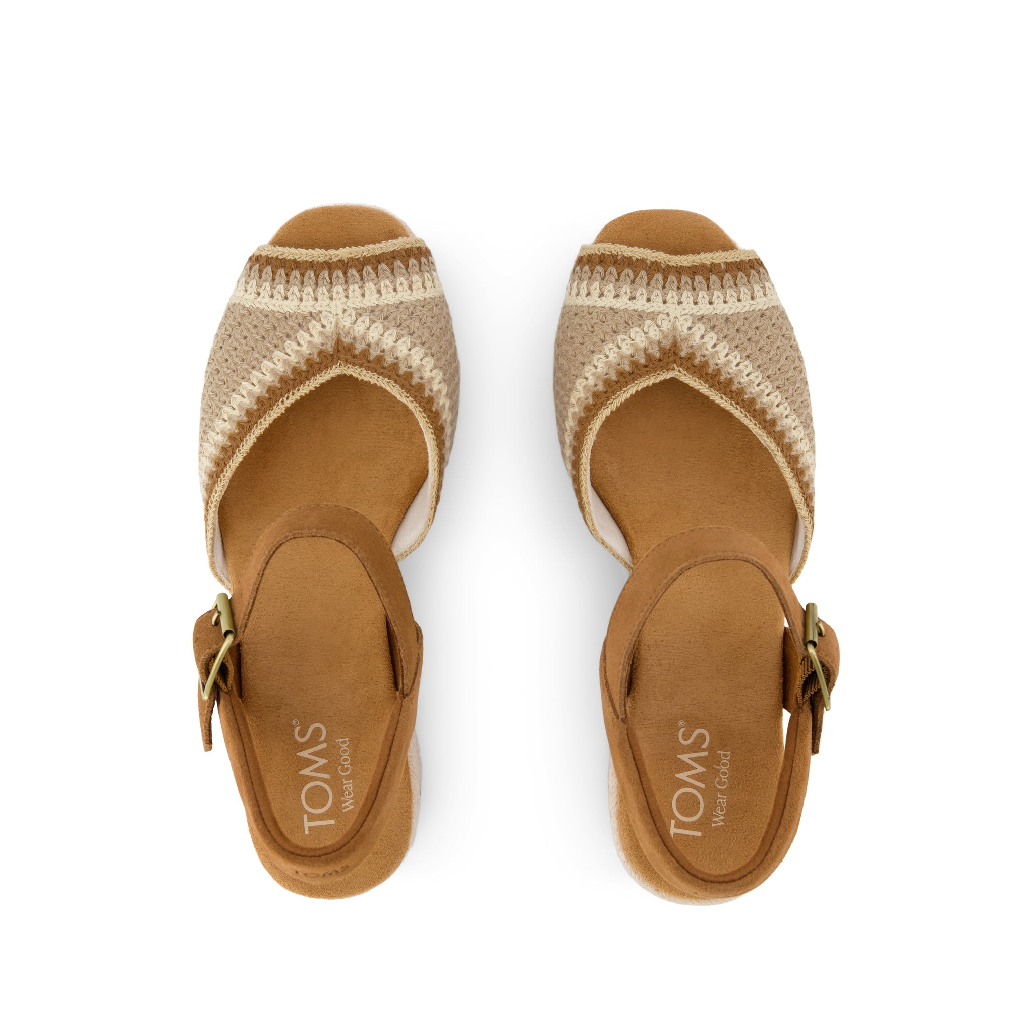 Womens Isla Peep Toe Heeled Sandal Almond Crochet - Image 6