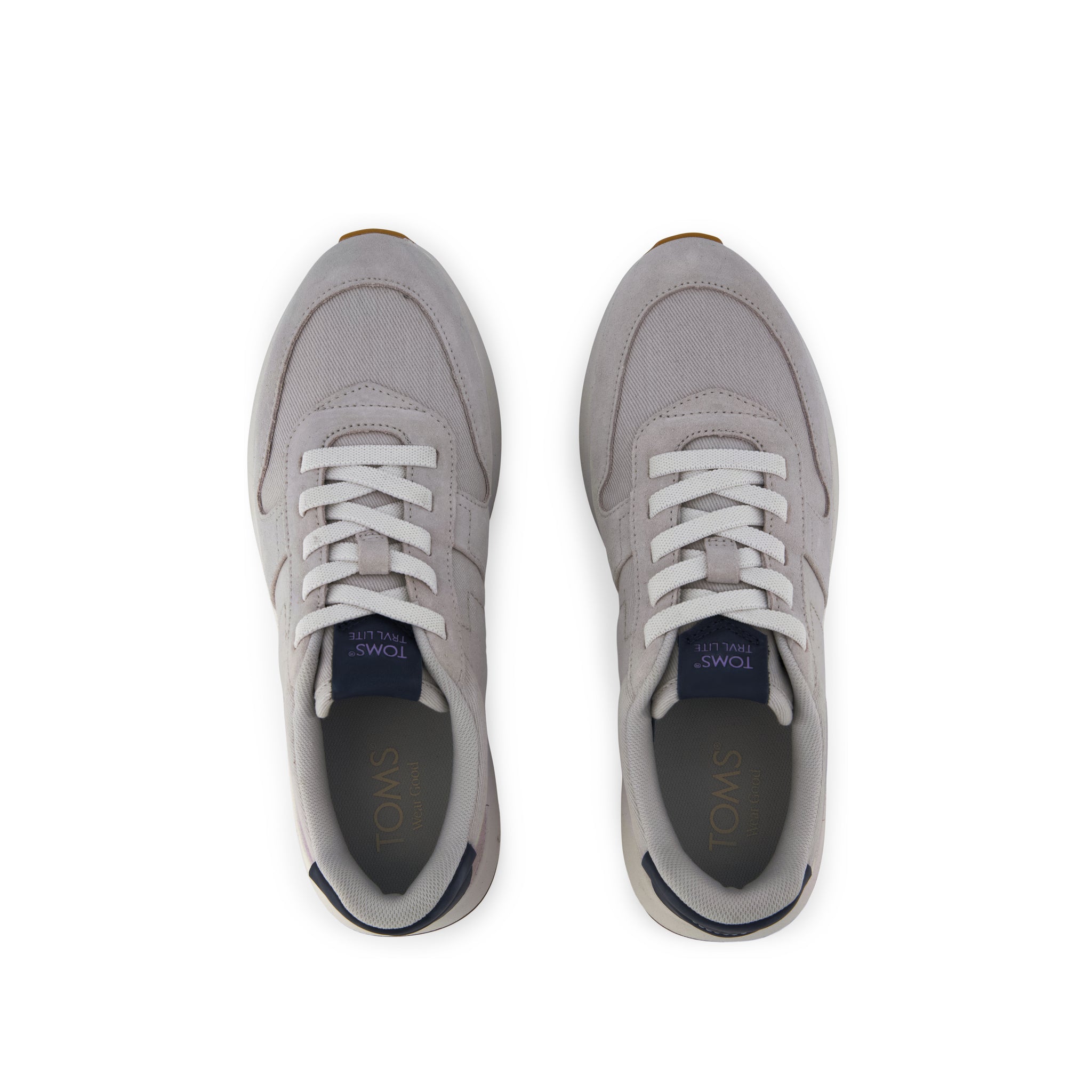 Womens TRVL LITE Retro Runner Sneaker Water Repellent Lunar Grey Suede - Image 5