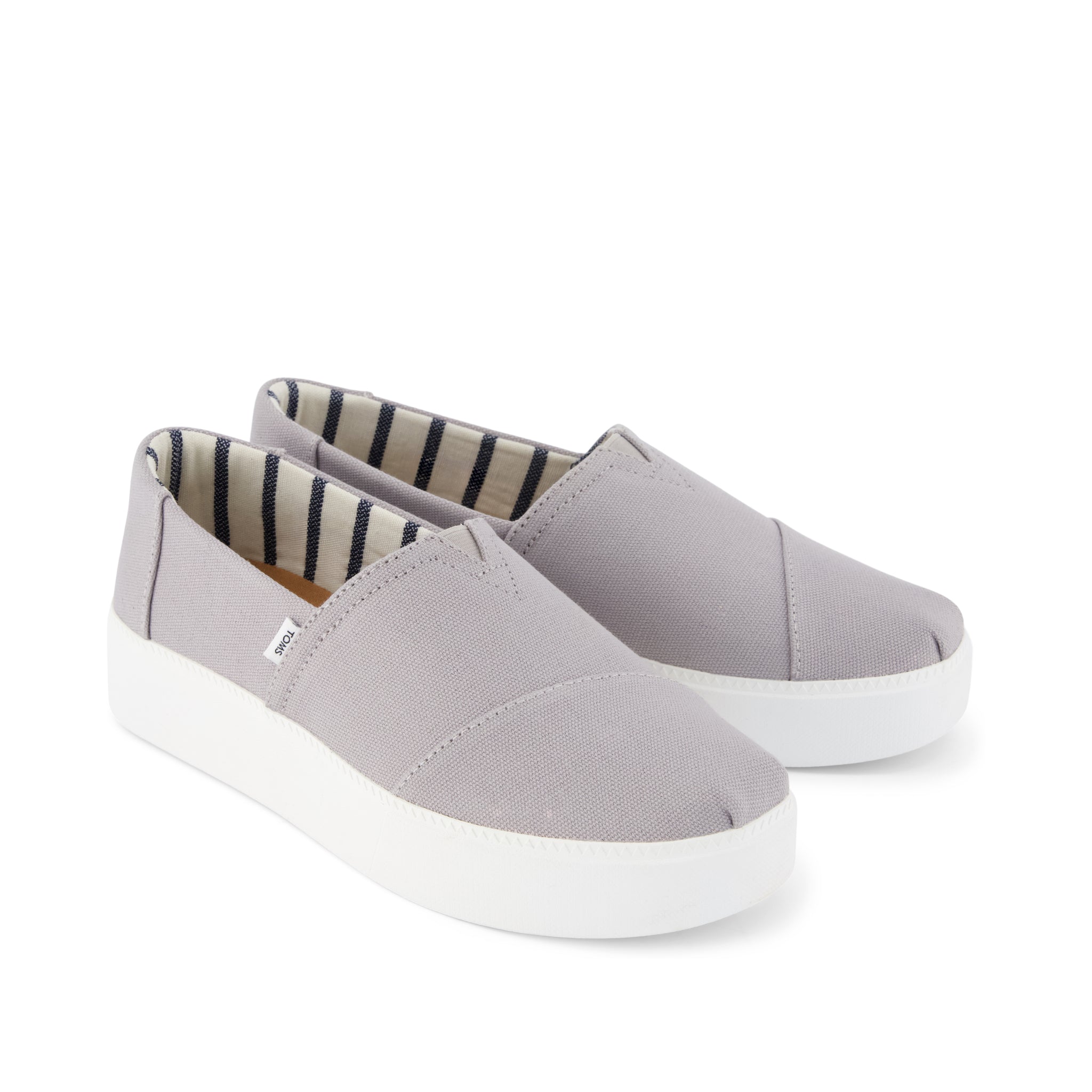 Womens Asher Platform Slip On Sneaker Grey Canvas - Image 2