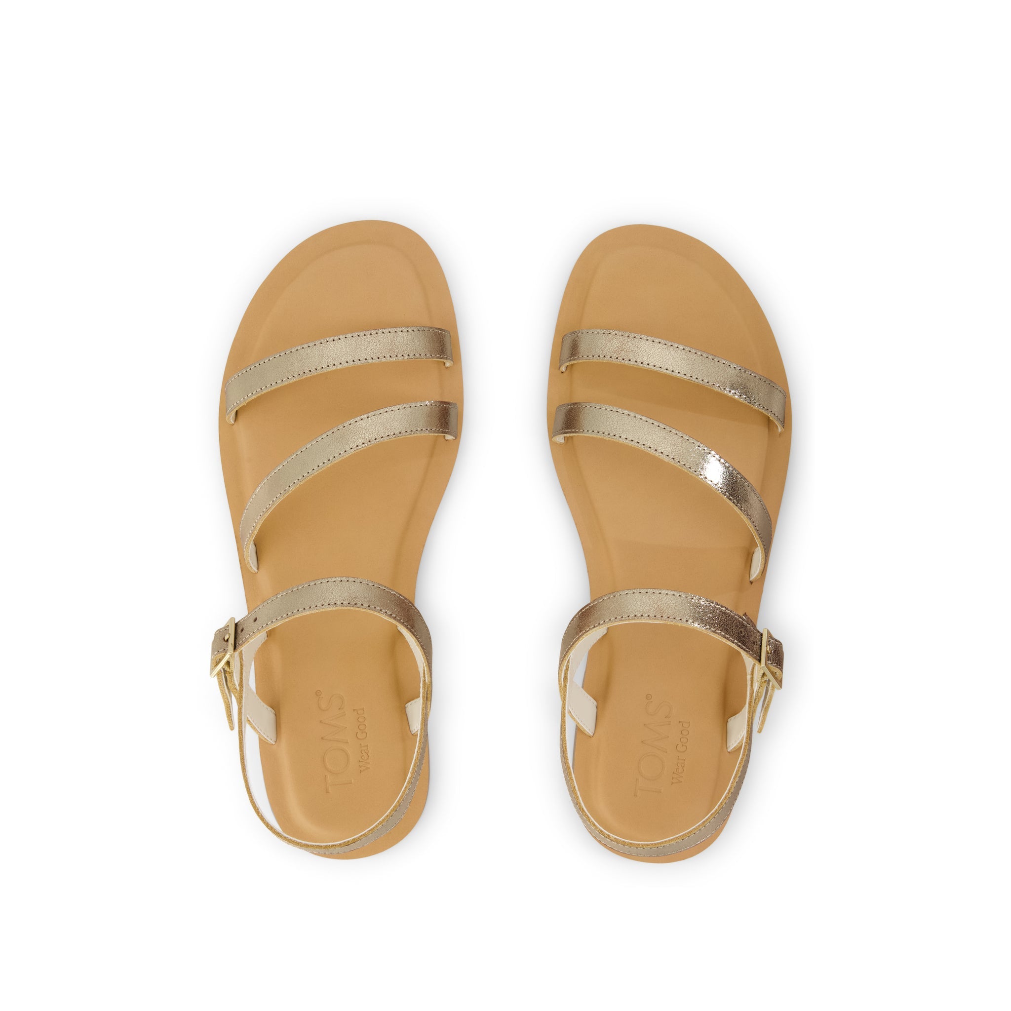 Womens Kira Strappy Sandal Gold Leather - Image 6