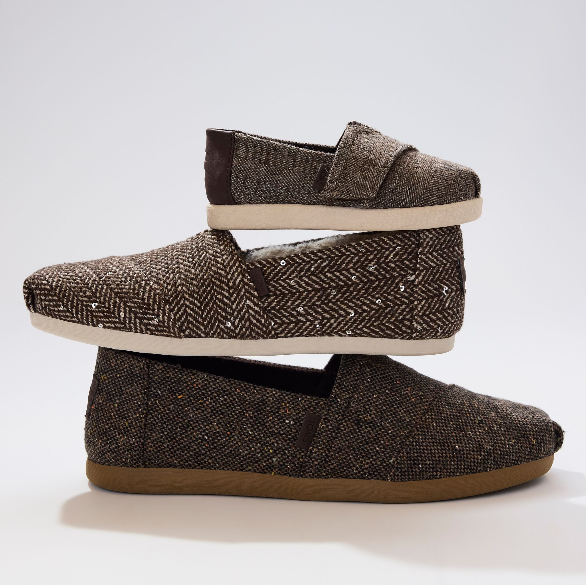 Mens Alpargata Classic Chocolate Brown Flecked Tweed - Image 2