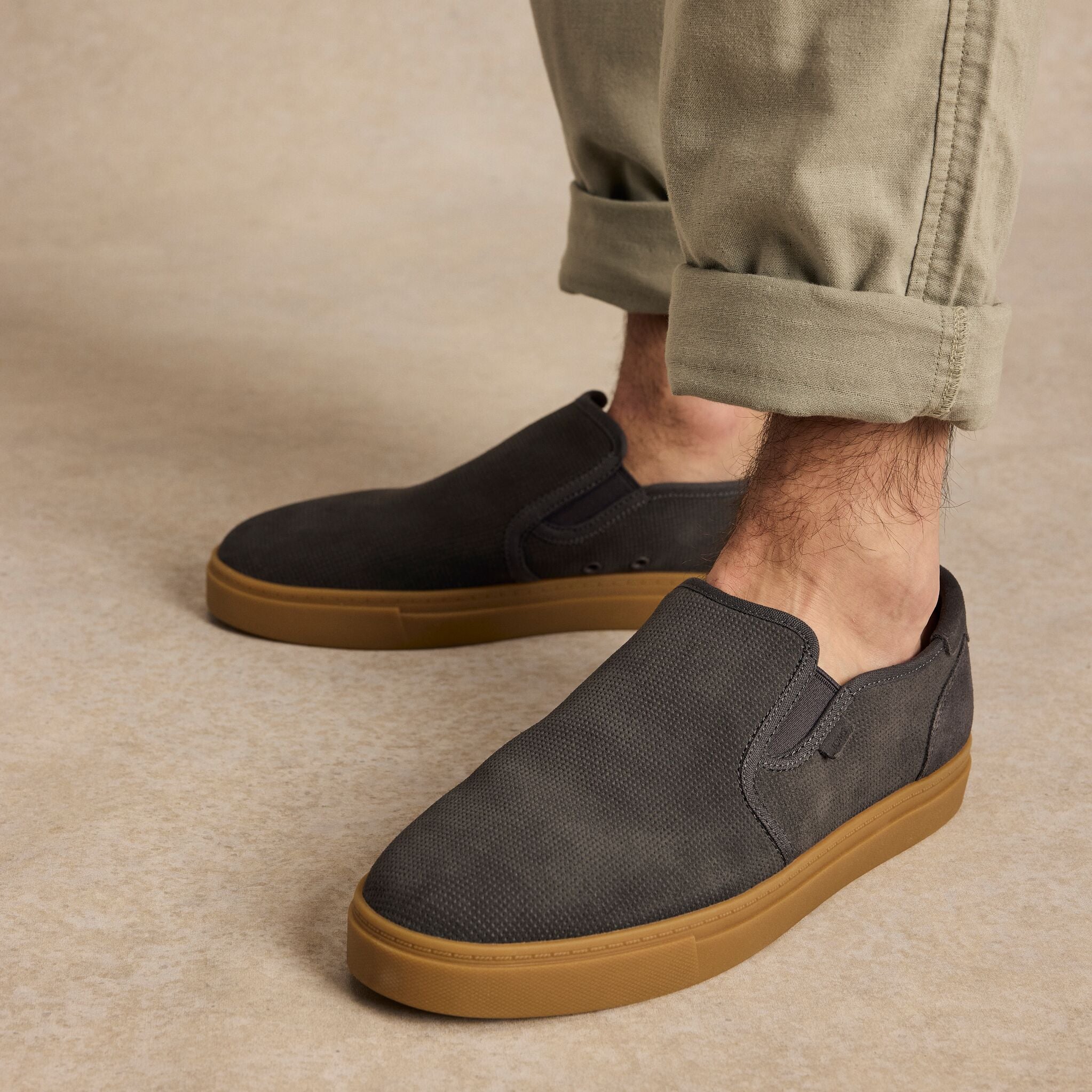 Mens Baja Slip On Sneaker Forged Iron Suede - Image 2