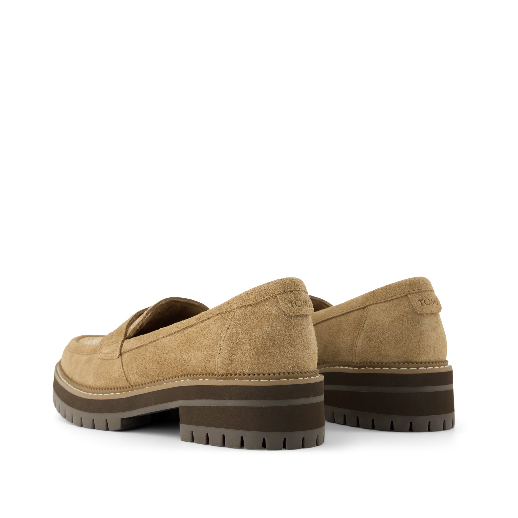 Womens Cara Loafer Toffee Suede with Studs - Image 3