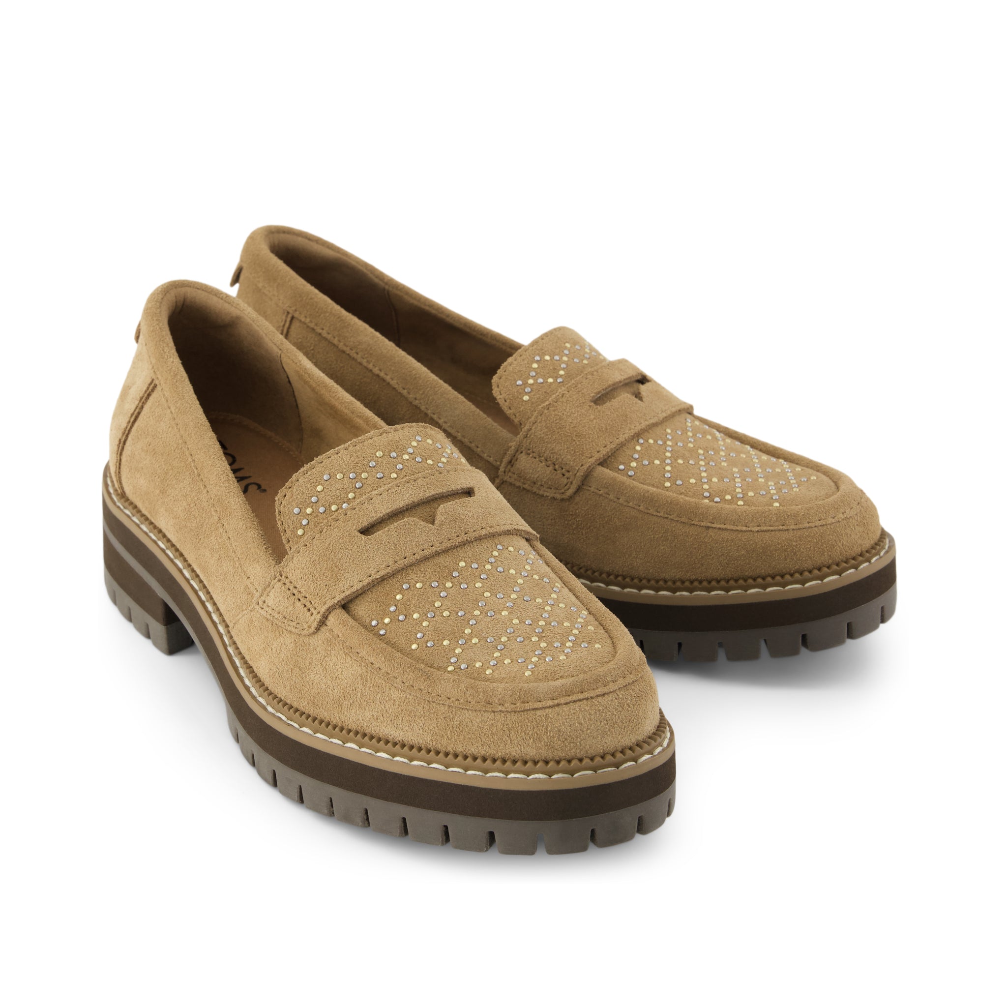 Womens Cara Loafer Toffee Suede with Studs - Image 2