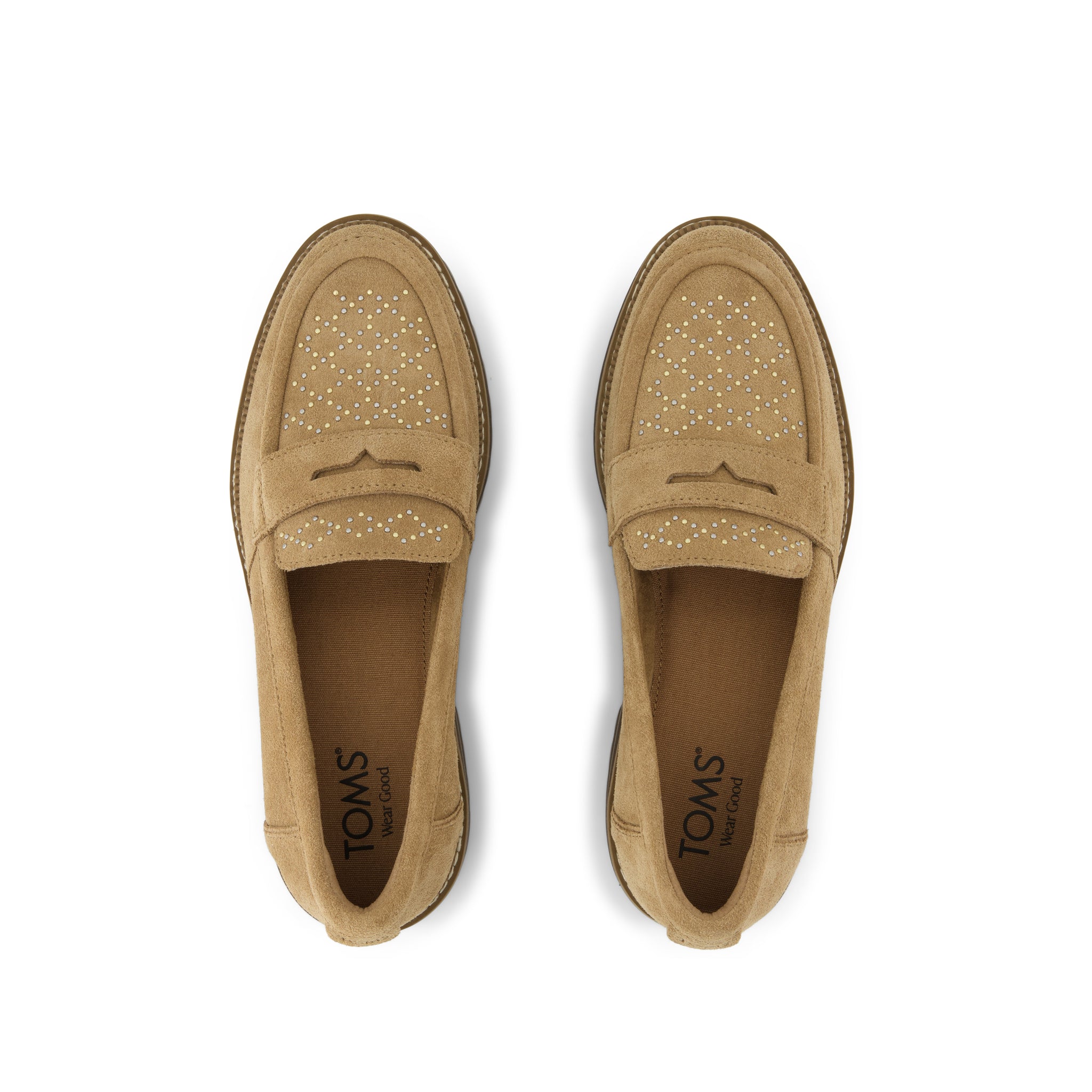 Womens Cara Loafer Toffee Suede with Studs - Image 5