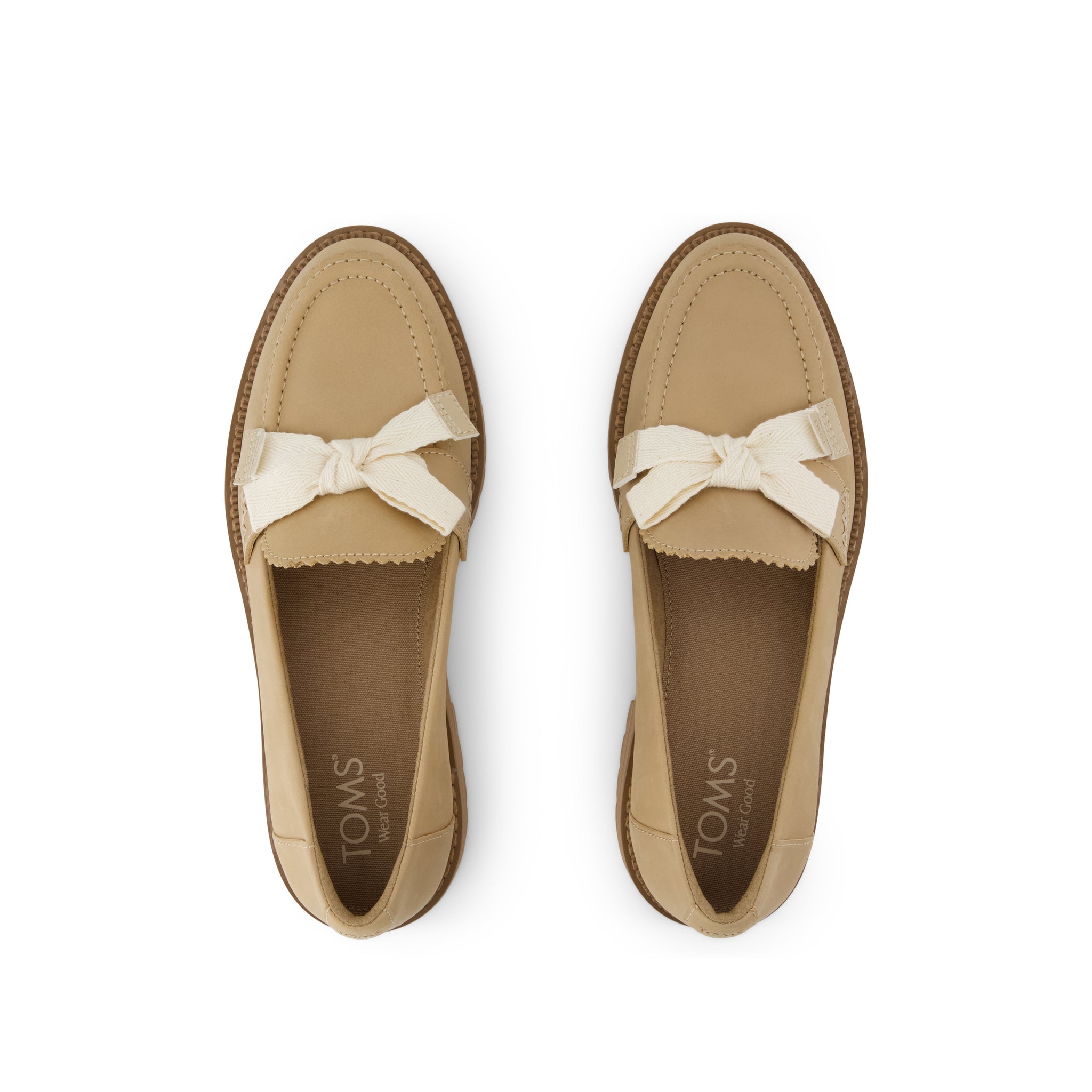 Womens Cara Bow Loafer Taupe Leather - Image 6