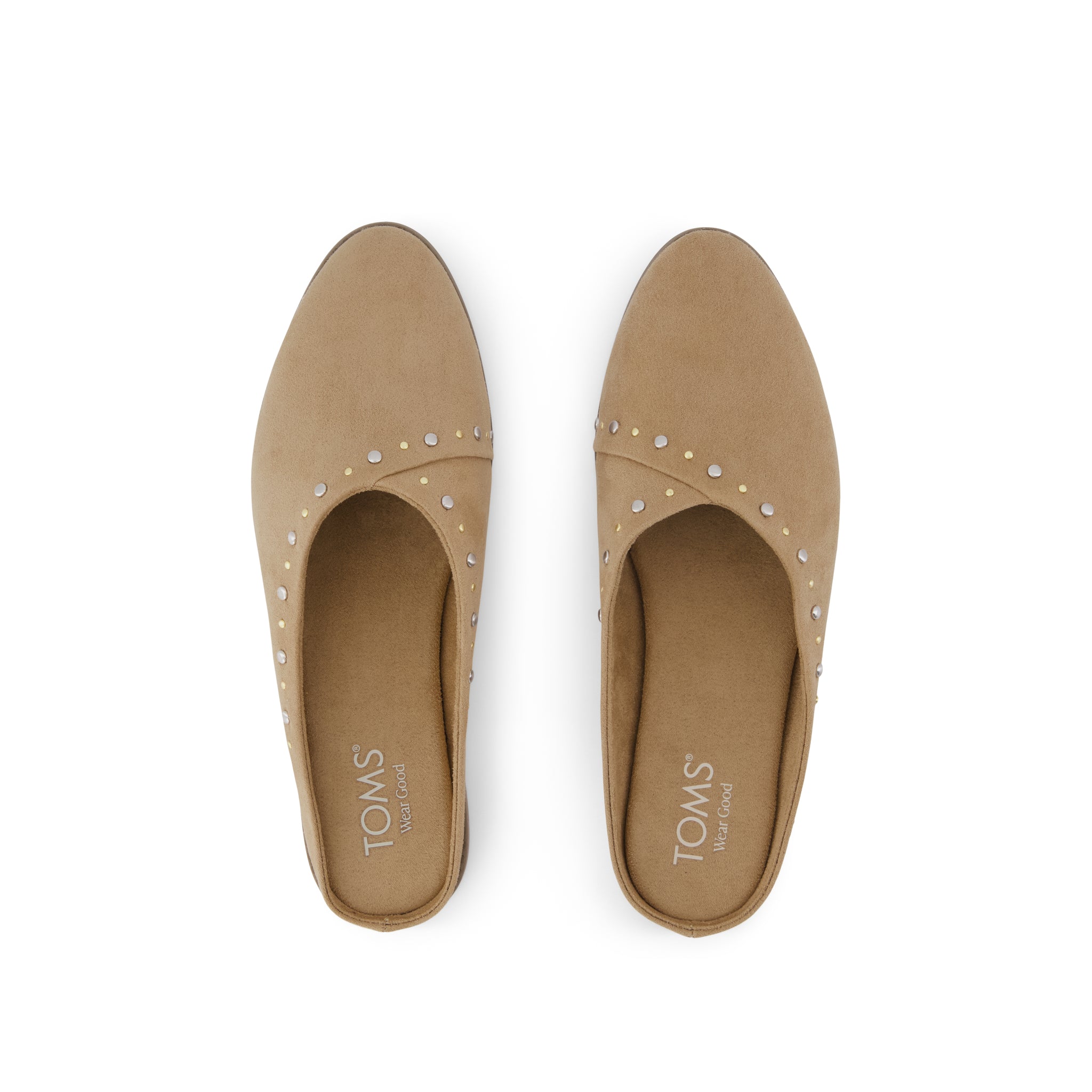 Womens Amelia Mule Taupe Microsuede with Studs - Image 6