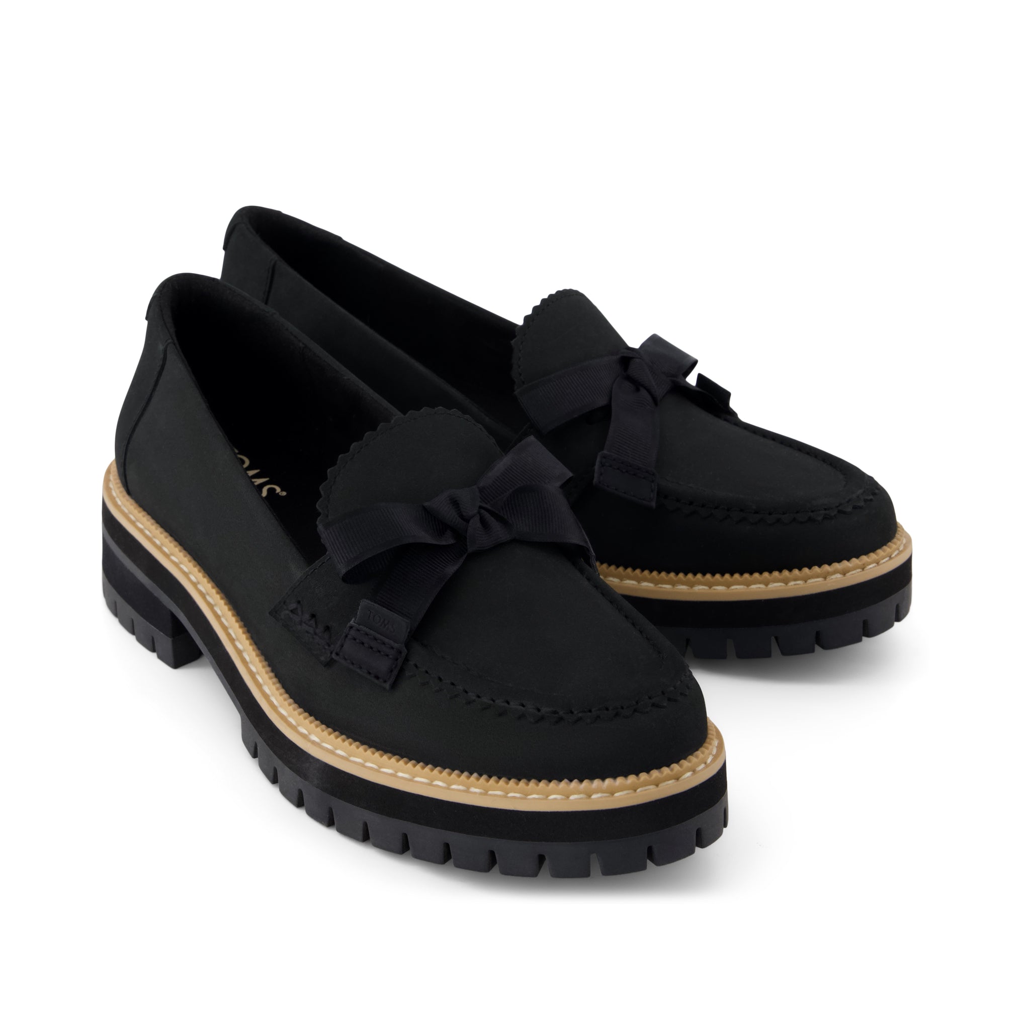 Womens Cara Bow Loafer Black Leather - Image 3