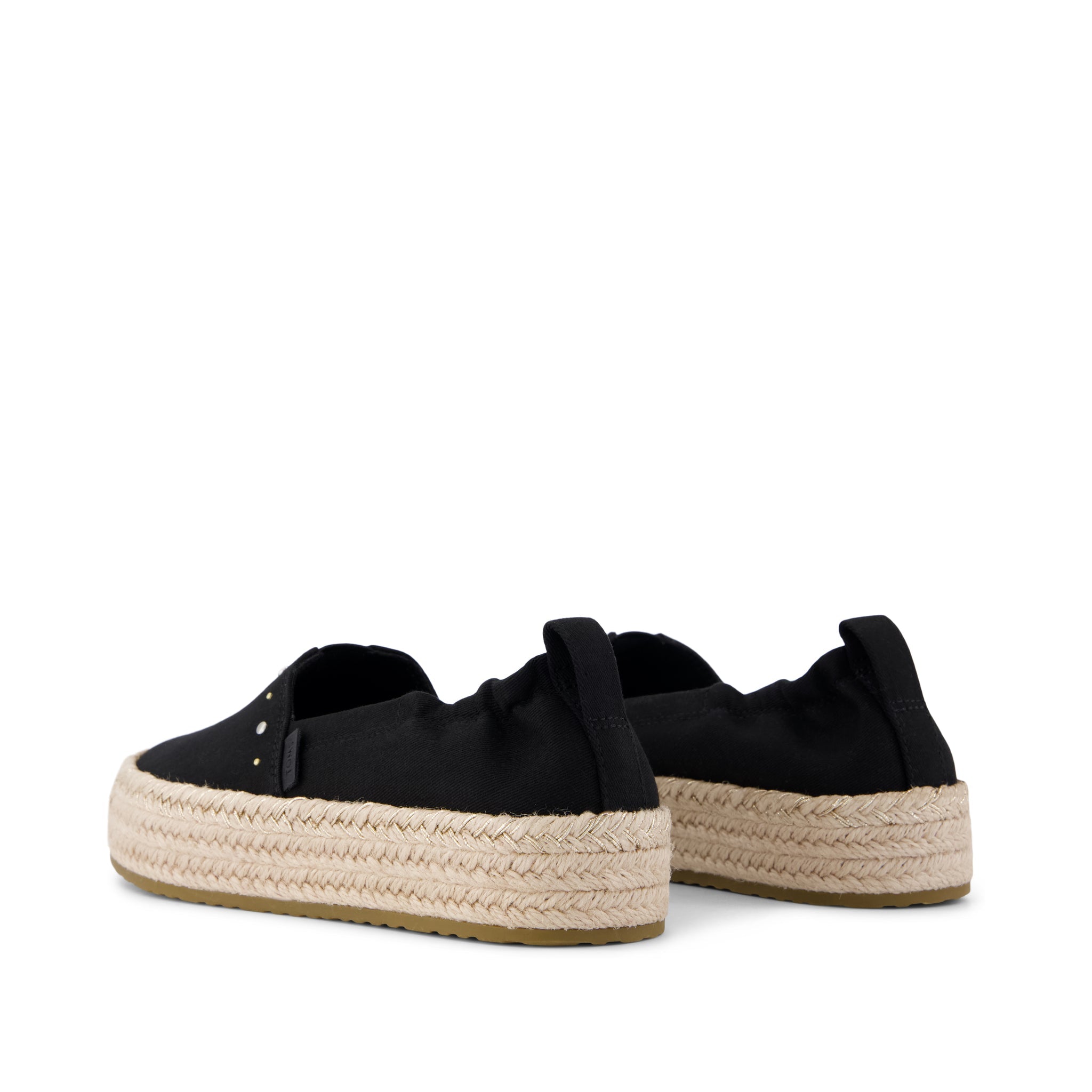 Valencia Platform Kids Espadrille Black Brushed Twill - Image 3