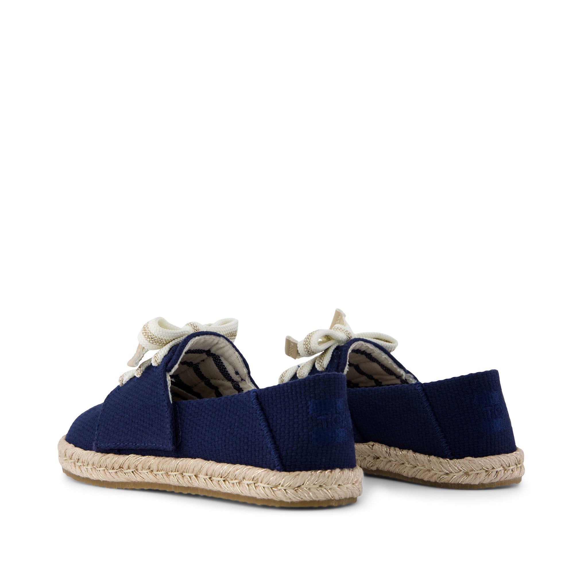Carolina Lace-Up Kids Espadrille Navy Beachside Woven - Image 3
