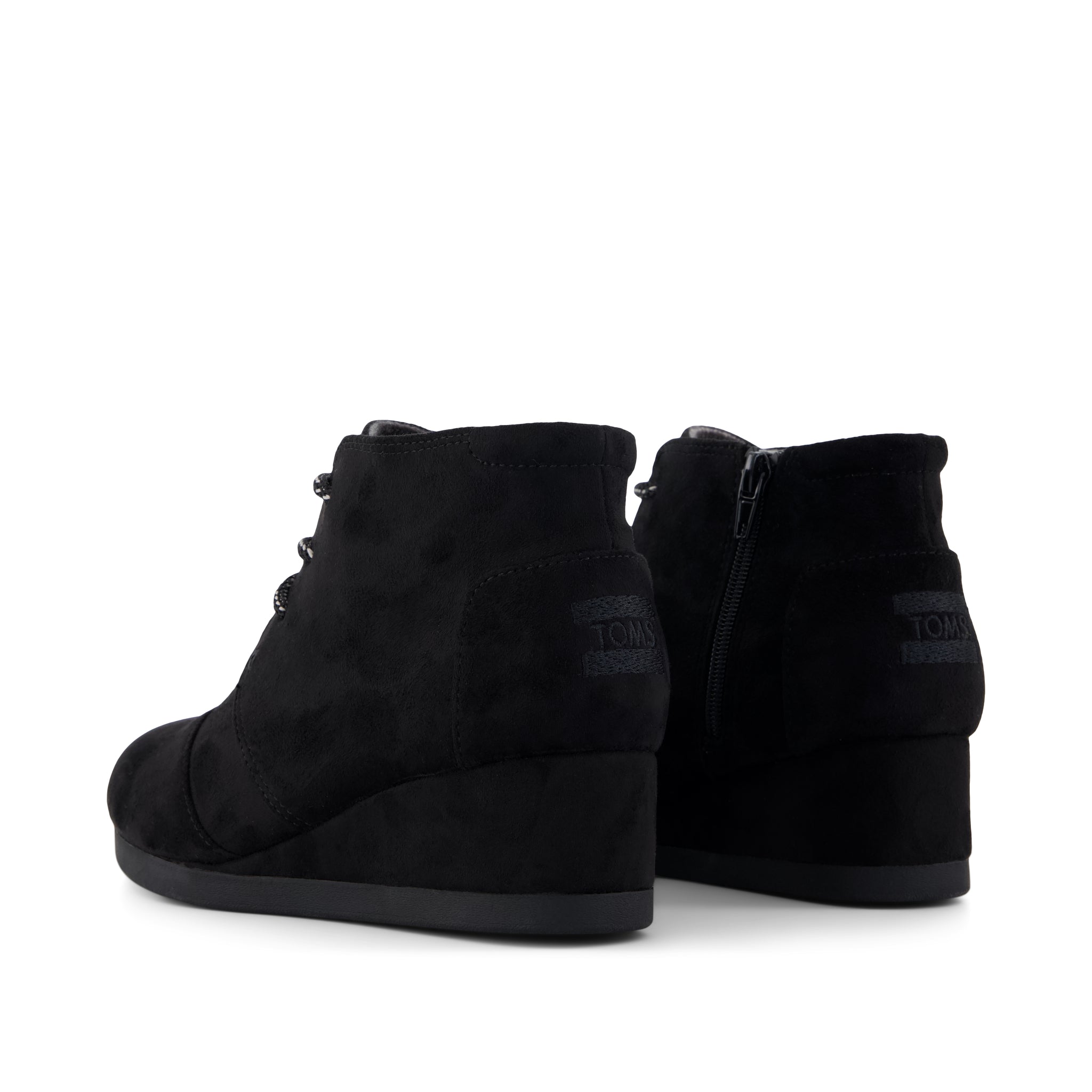 Black Microsuede Desert Wedge Kids Boot - Image 3