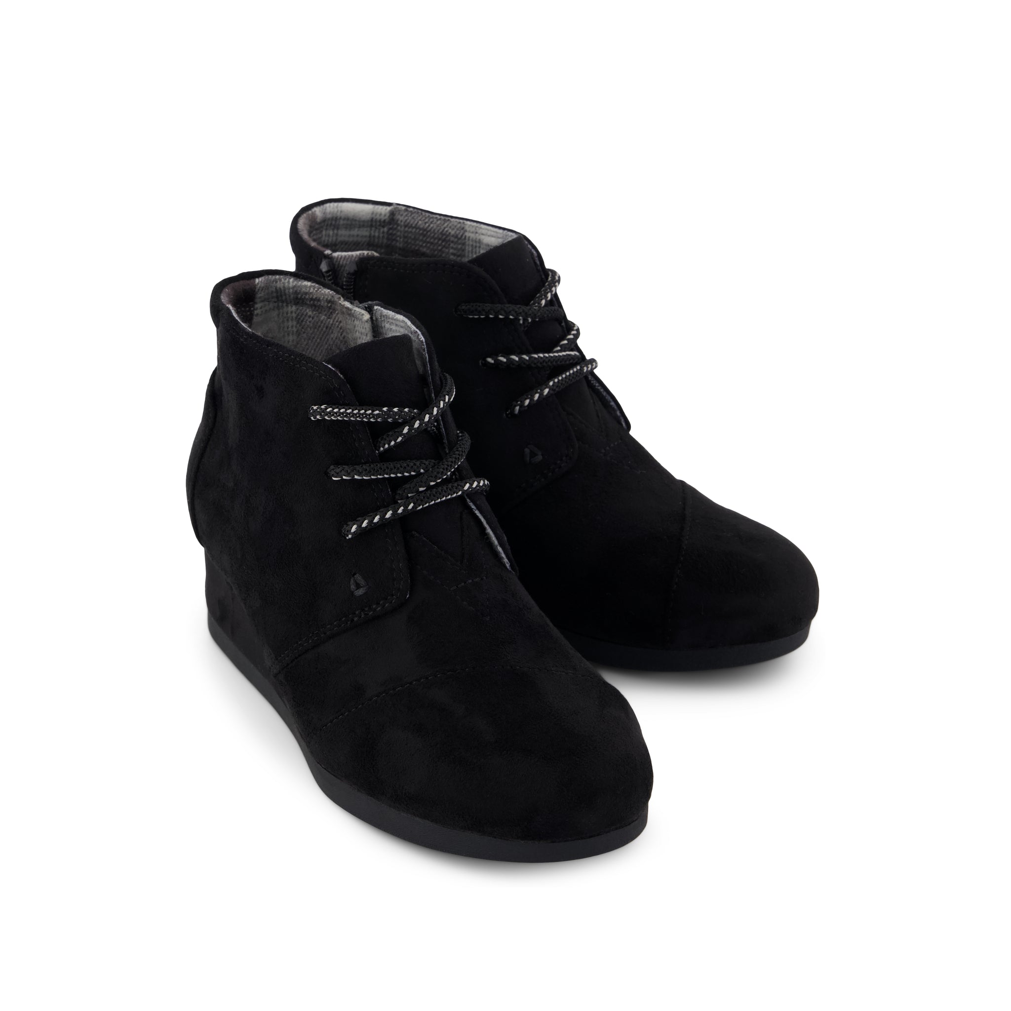 Black Microsuede Desert Wedge Kids Boot - Image 2