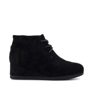 Black Microsuede Desert Wedge Kids Boot