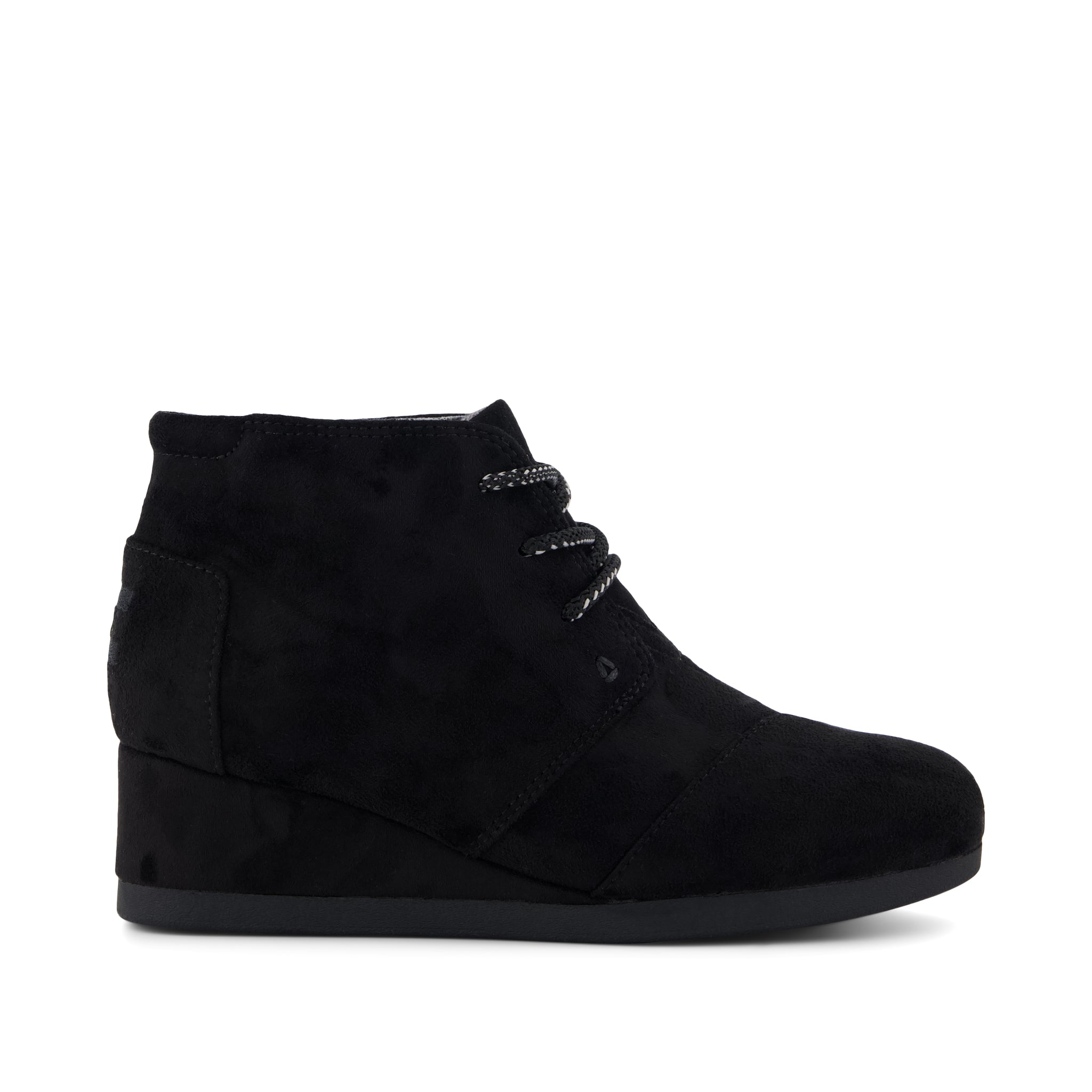 Black Microsuede Desert Wedge Kids Boot