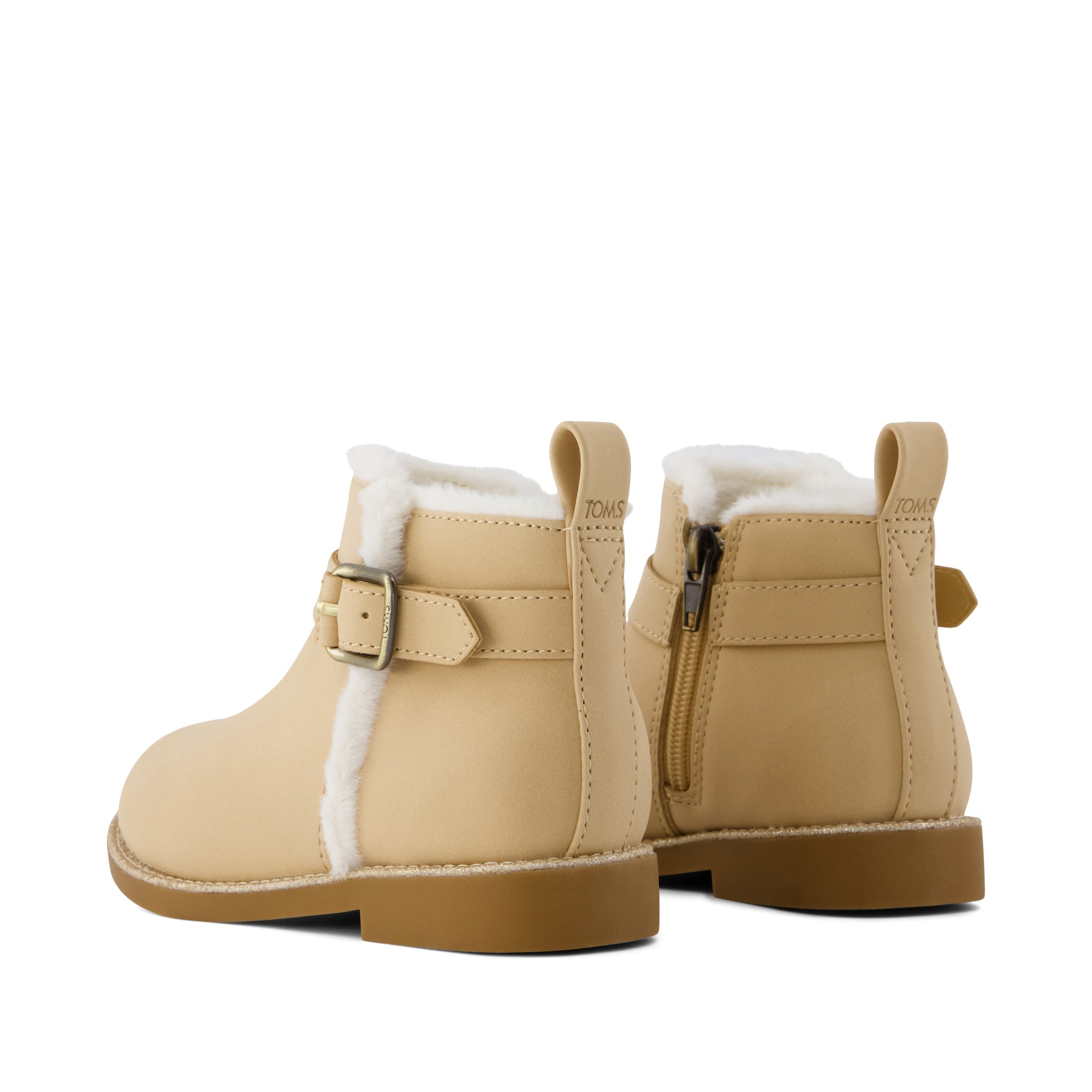 Light Caramel Nubuck w/ Faux Fur Mia Toddler Boot - Image 3