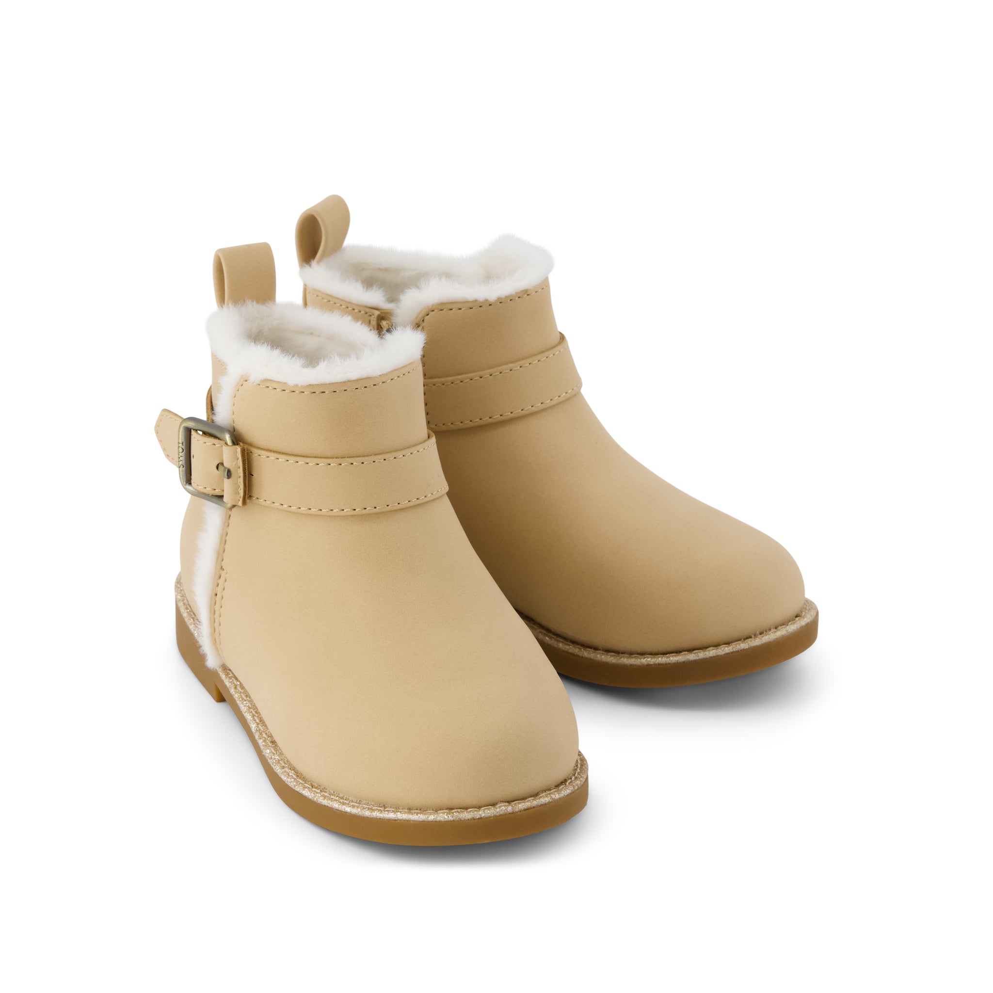 Light Caramel Nubuck w/ Faux Fur Mia Toddler Boot - Image 2