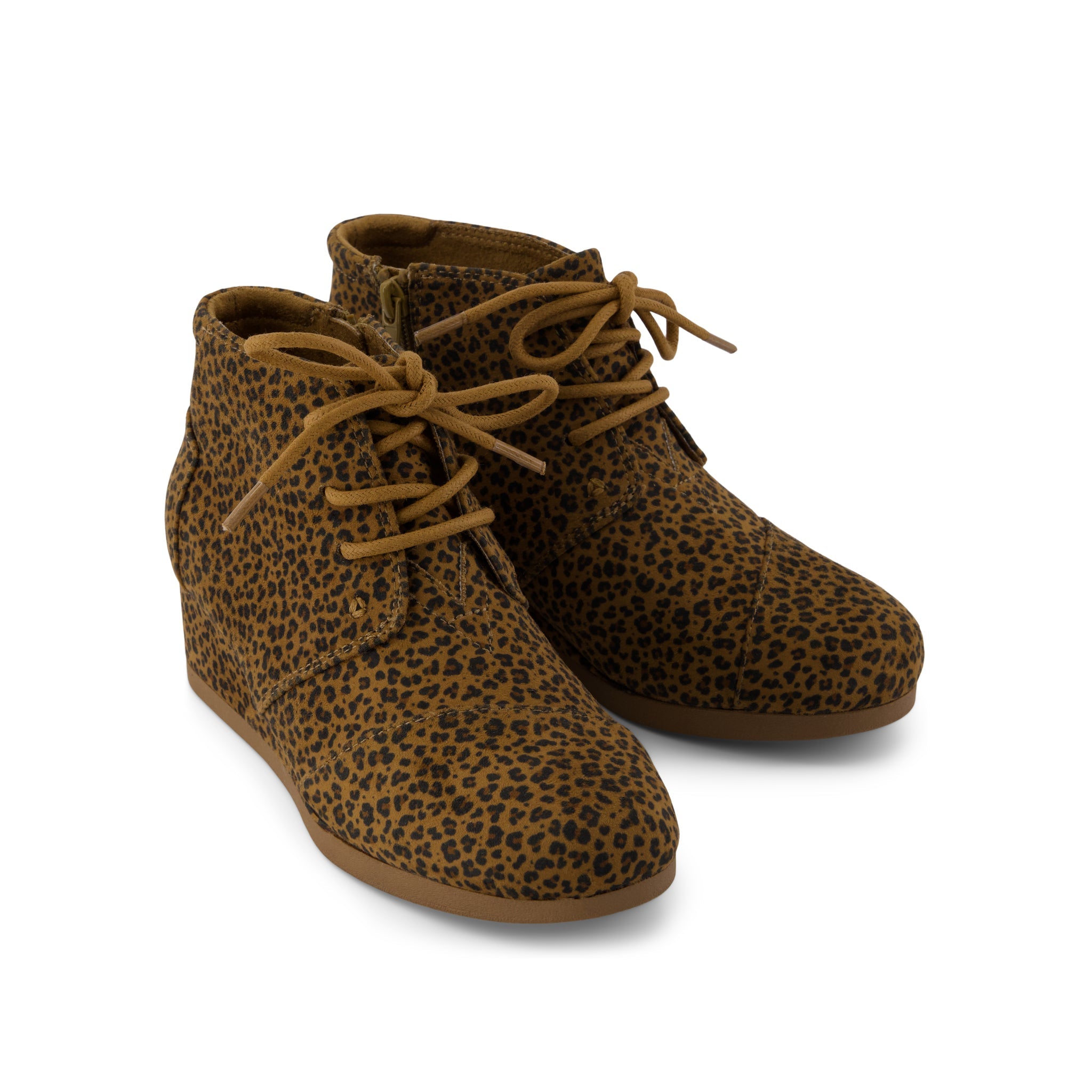 Toffee Micro Leopard Desert Wedge Kids Boot - Image 3