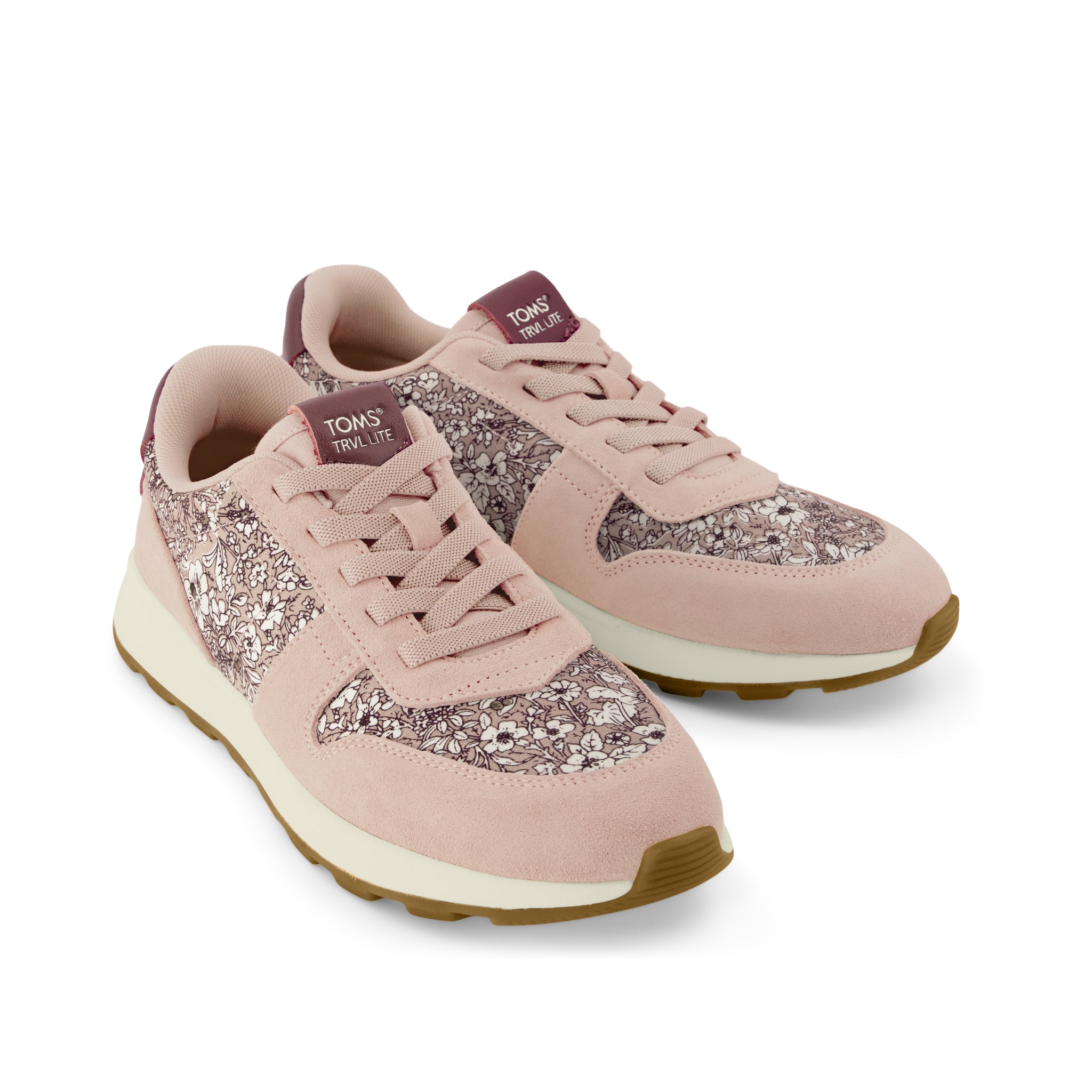 Womens TRVL LITE Retro Runner Sneaker Water Repellent Seashell Floral Print - Image 3