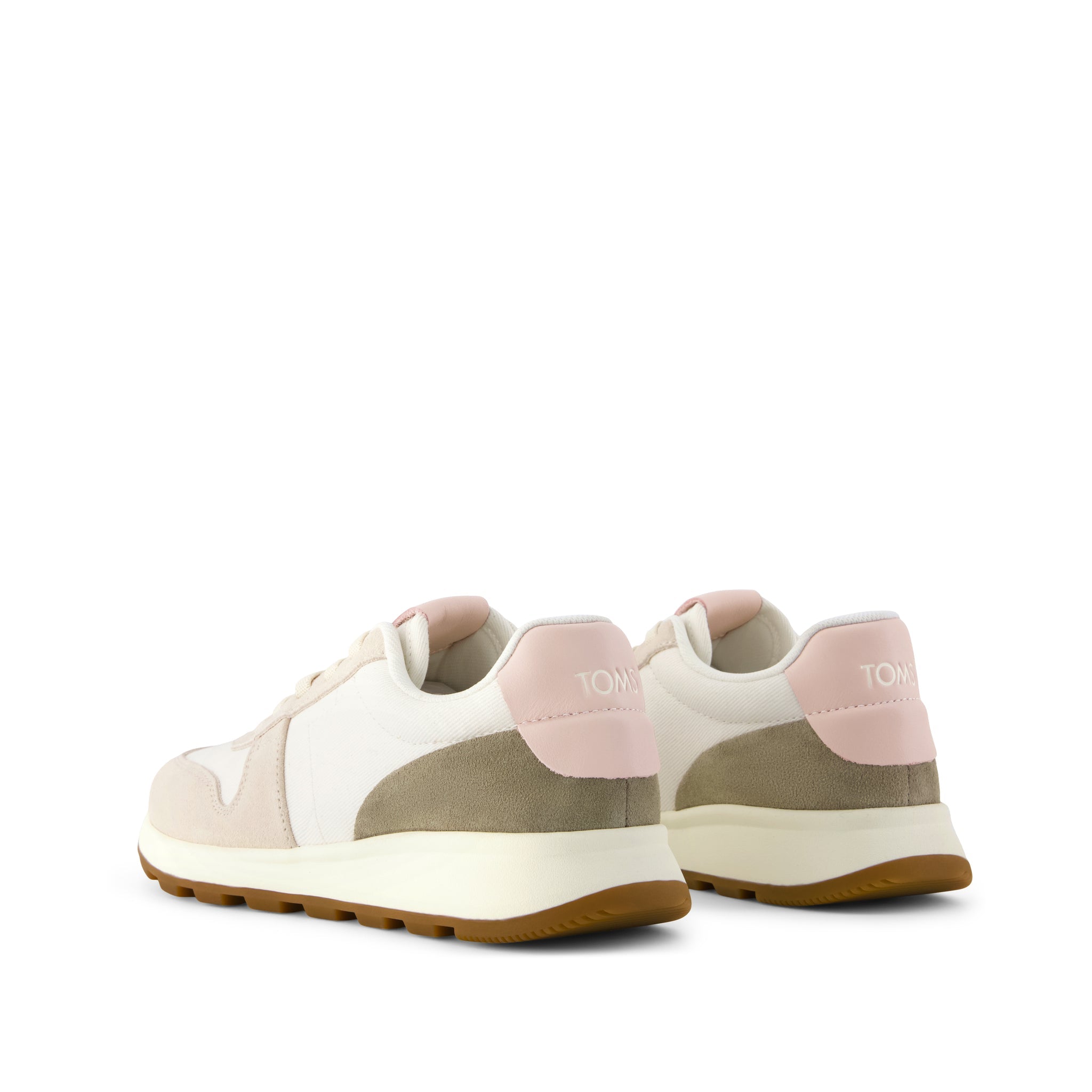 Womens TRVL LITE Retro Runner Sneaker Water Repellent Cream Vintage Twill - Image 4