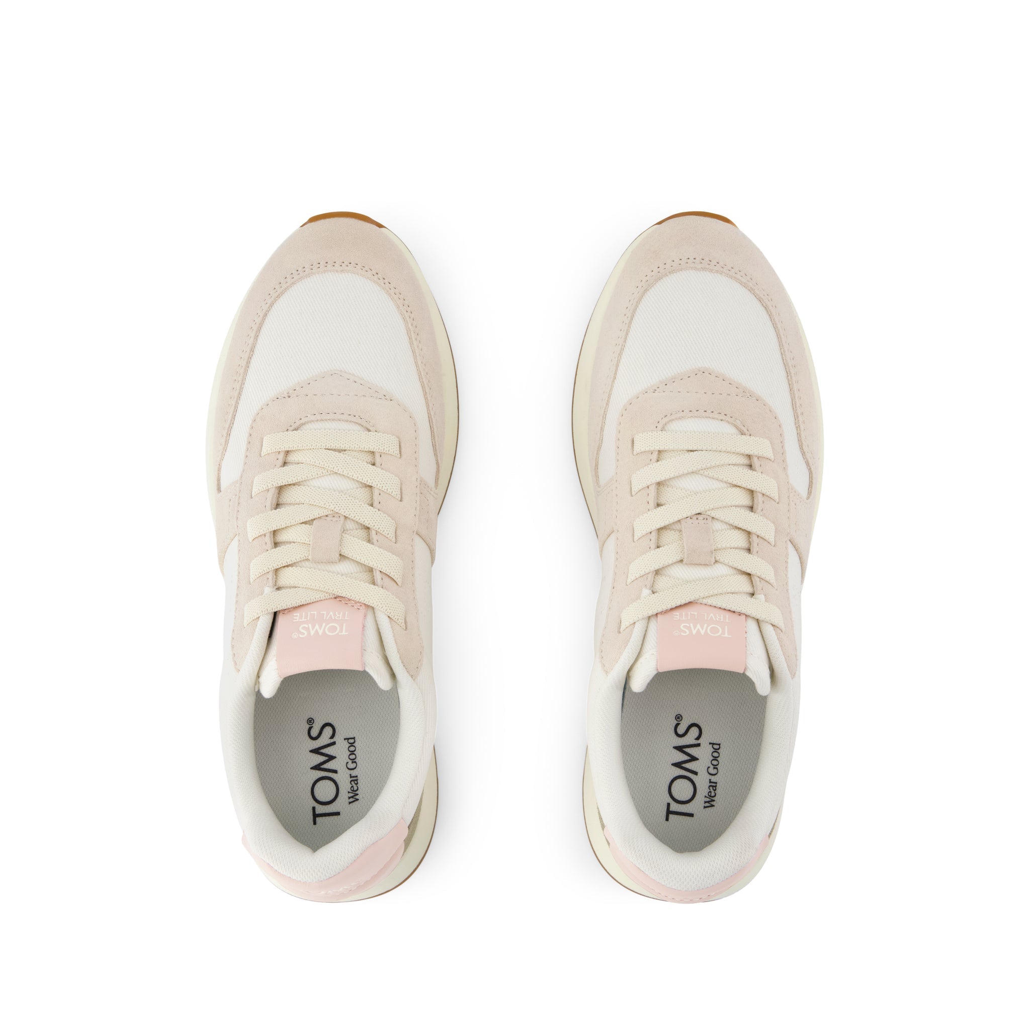 Womens TRVL LITE Retro Runner Sneaker Water Repellent Cream Vintage Twill - Image 6