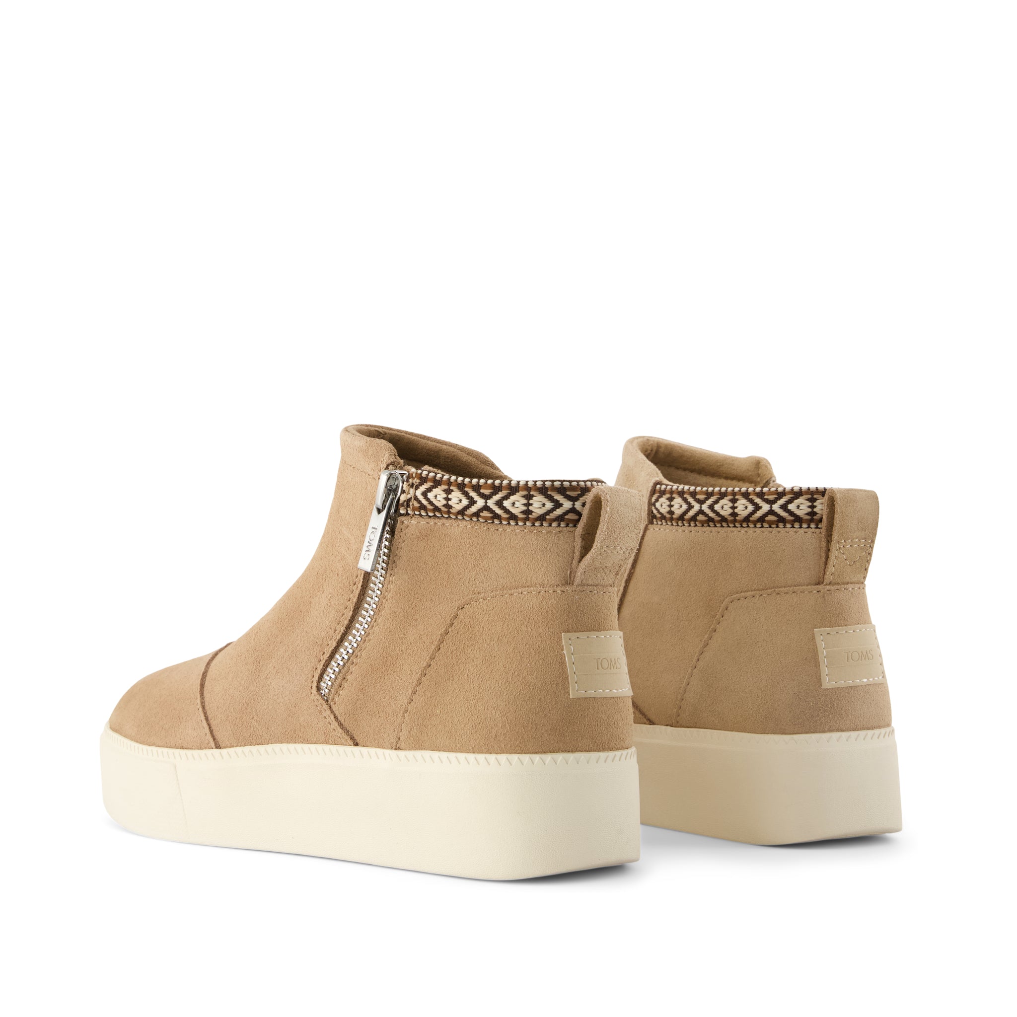 Womens Percy Mid Platform Sneaker Water Resistant Mid Taupe Suede - Image 4