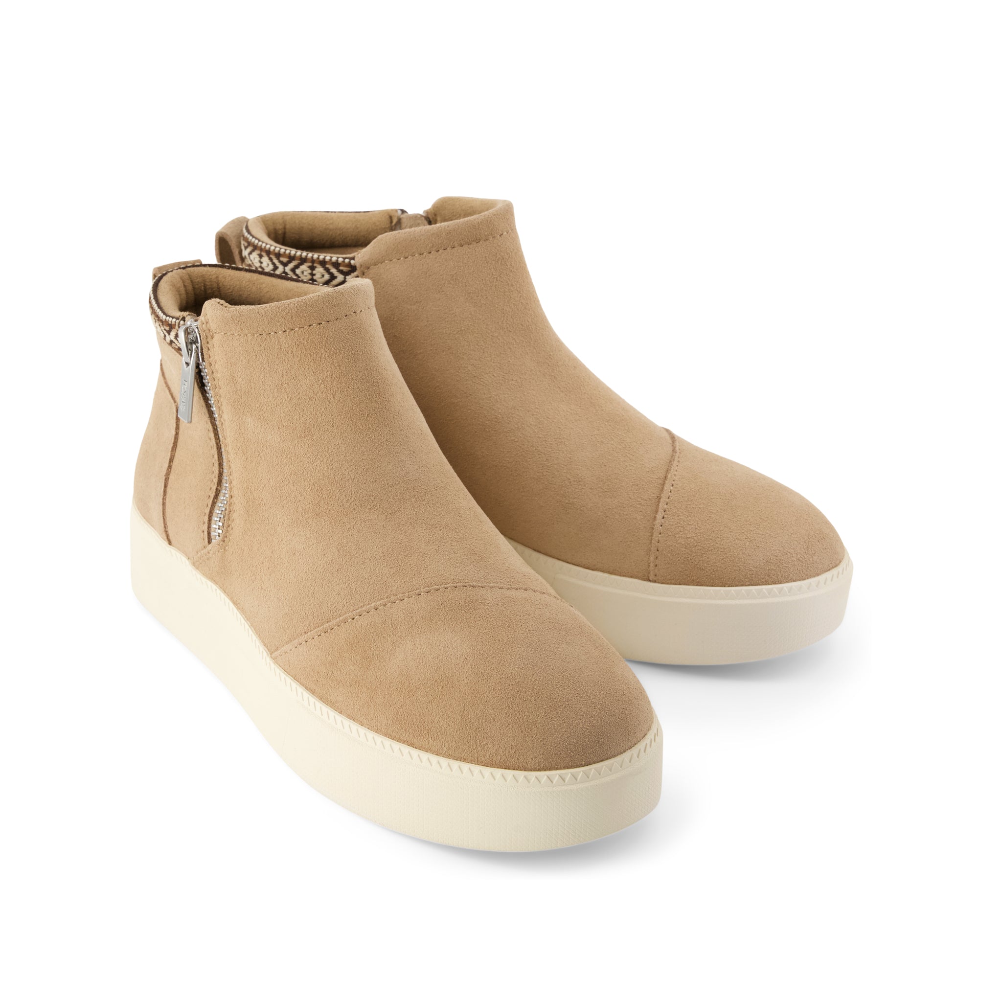 Womens Percy Mid Platform Sneaker Water Resistant Mid Taupe Suede - Image 3