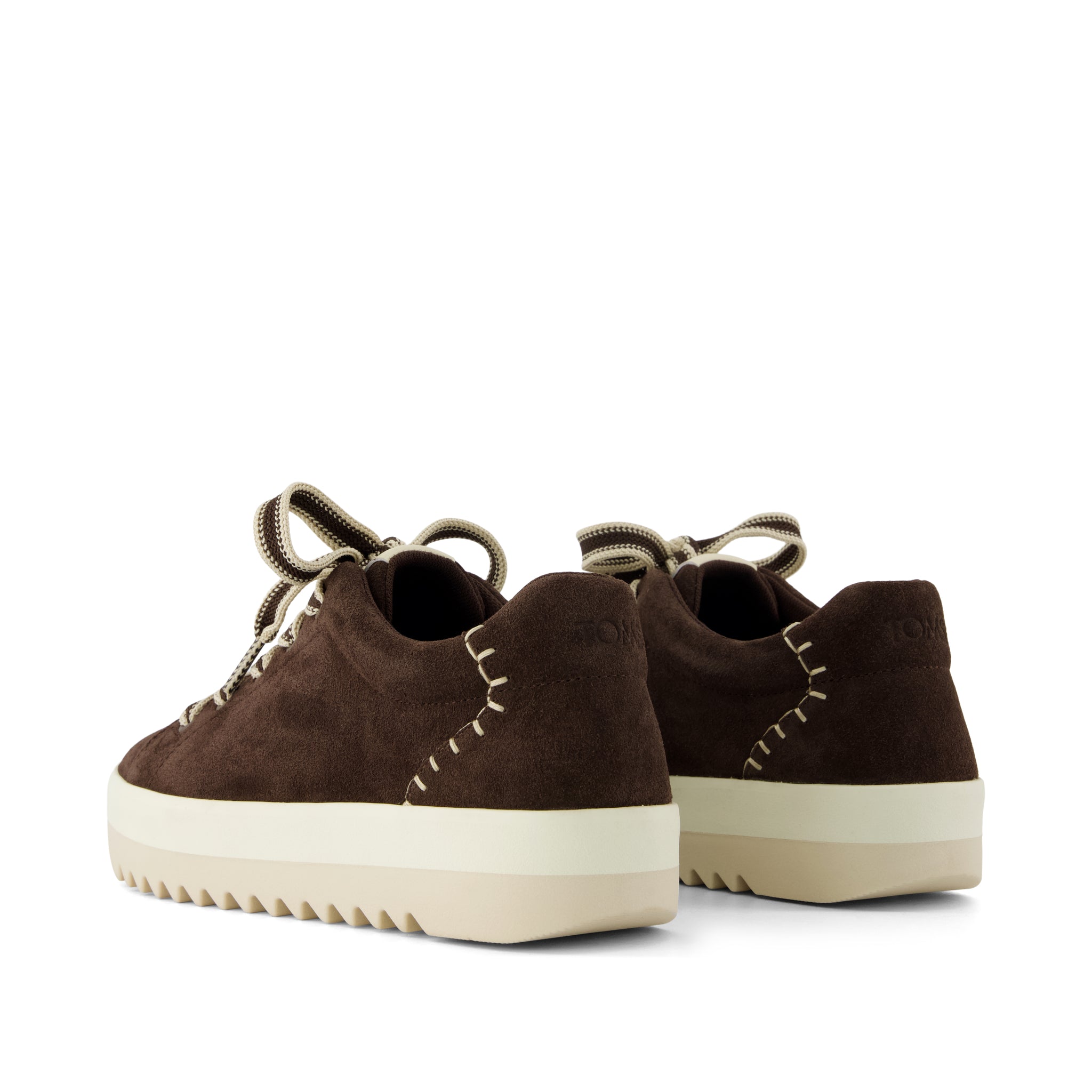 Womens Rea Lace-Up Platform Sneaker Chocolate Brown Suede - Image 3