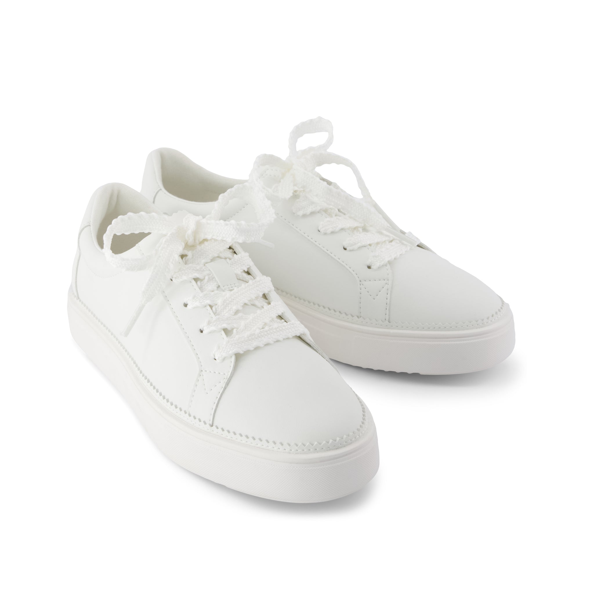 Womens Izzy Lace-Up Sneaker White Faux Leather - Image 3
