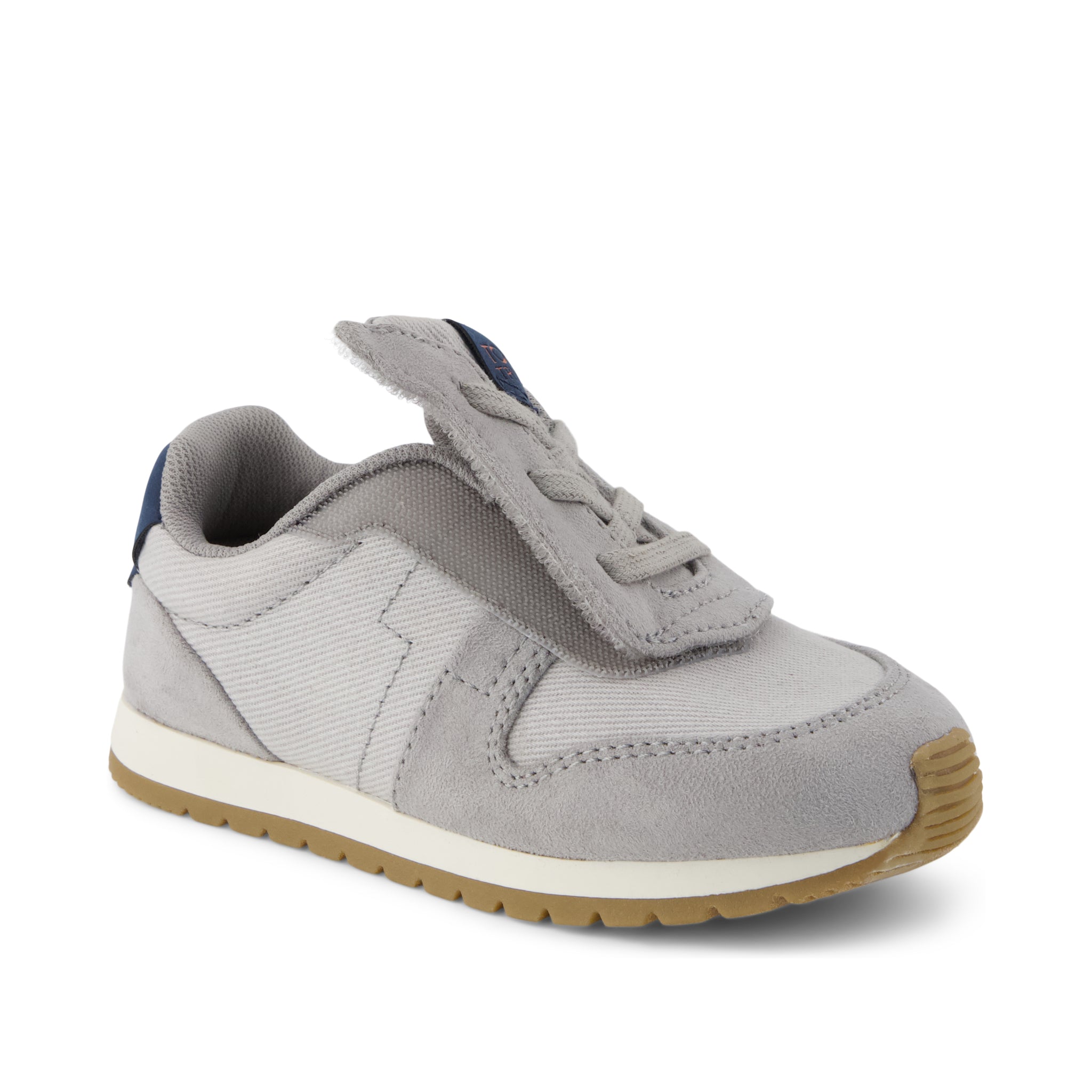 TRVL LITE Retro Runner Toddler Sneaker Water Repellent Grey Vintage Twill - Image 3