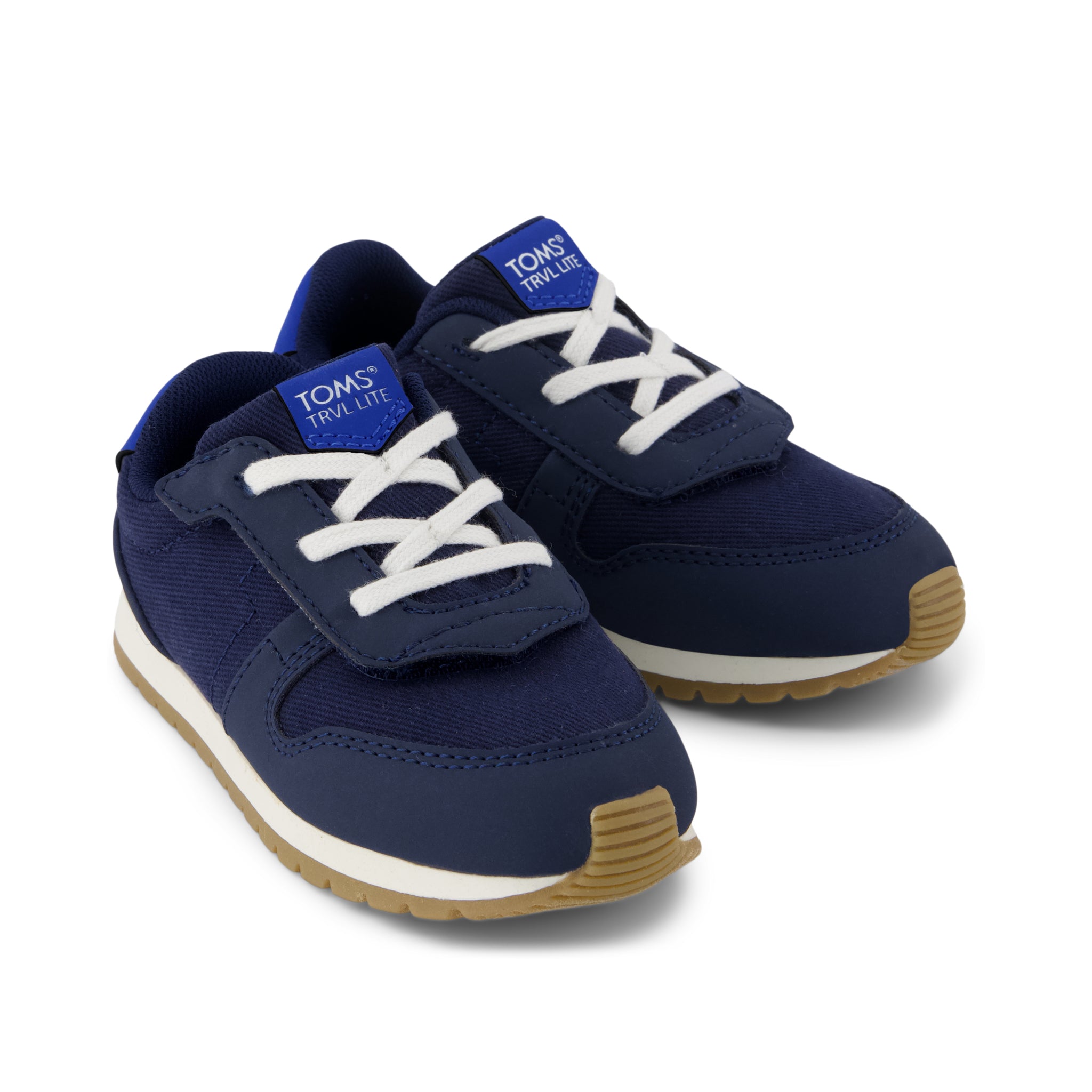 TRVL LITE Retro Runner Toddler Sneaker Water Repellent Multi Navy Vintage Twill - Image 3