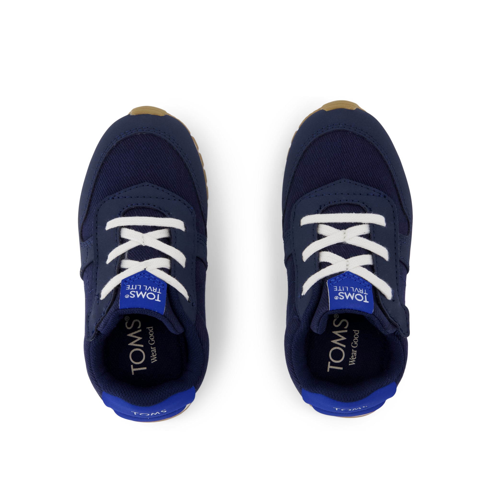 TRVL LITE Retro Runner Toddler Sneaker Water Repellent Multi Navy Vintage Twill - Image 7