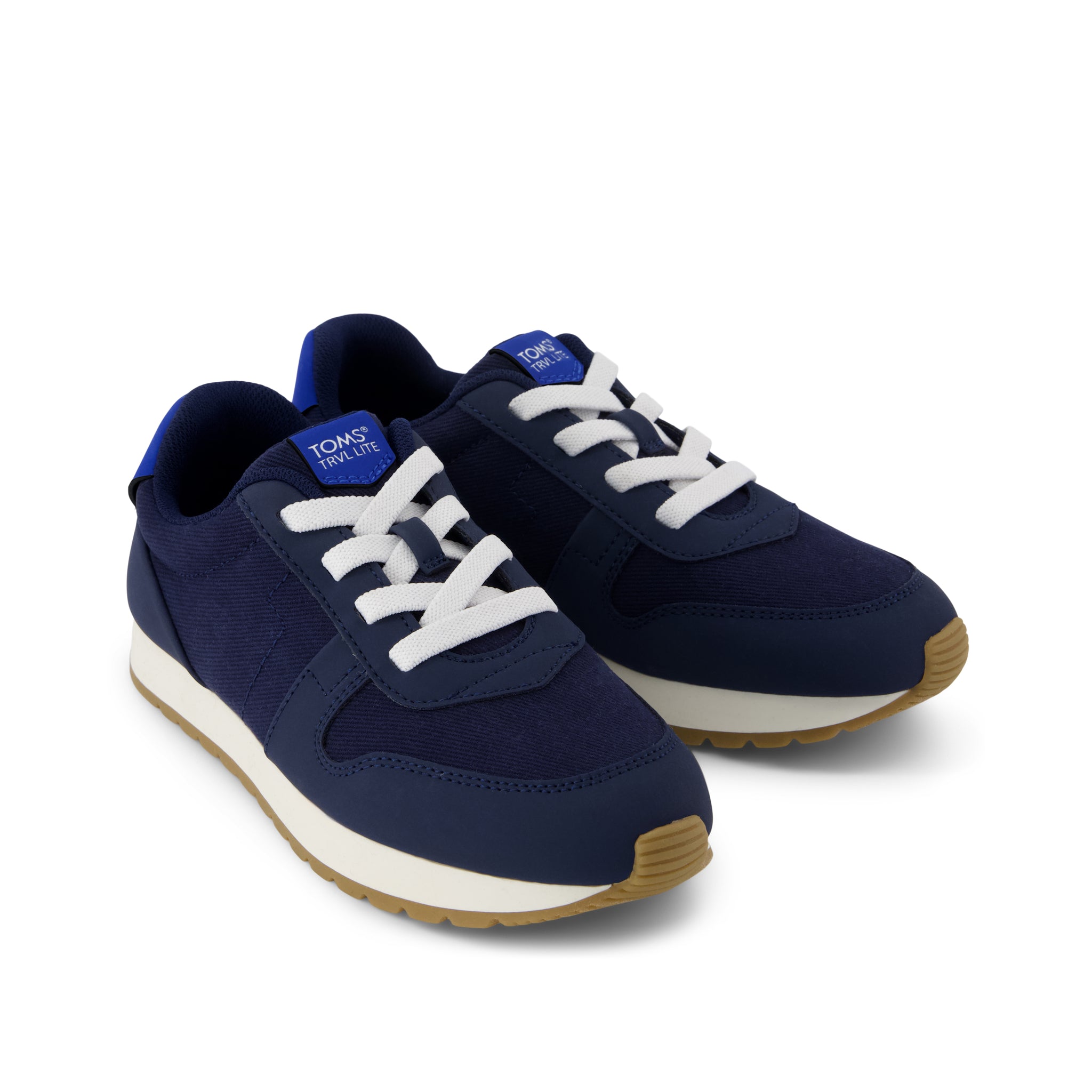 TRVL LITE Retro Runner Kids Sneaker Water Repellent Multi Navy Vintage Twill - Image 3
